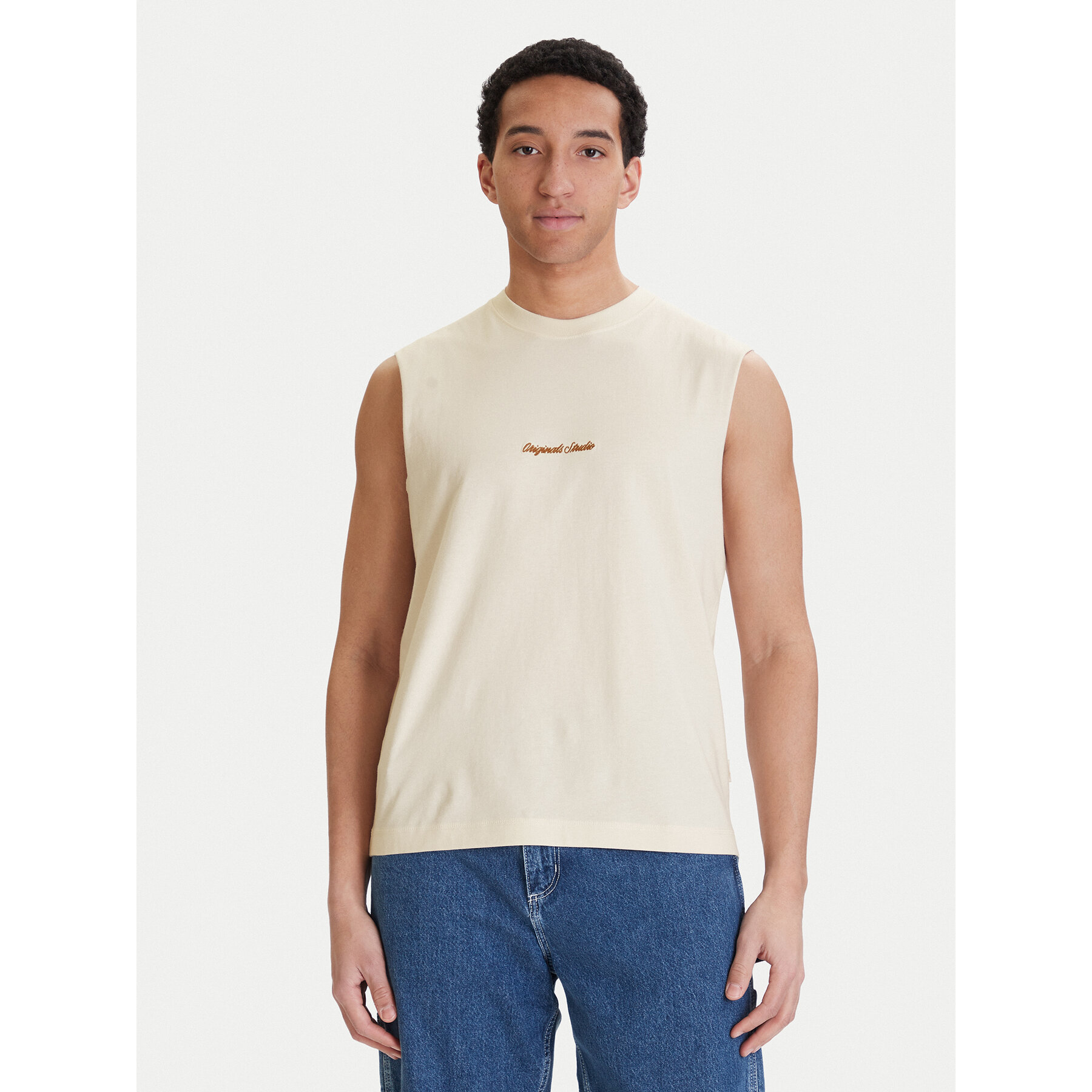 Jack & Jones Tank top Norrebro Emb 12292009 Krem Regular Fit