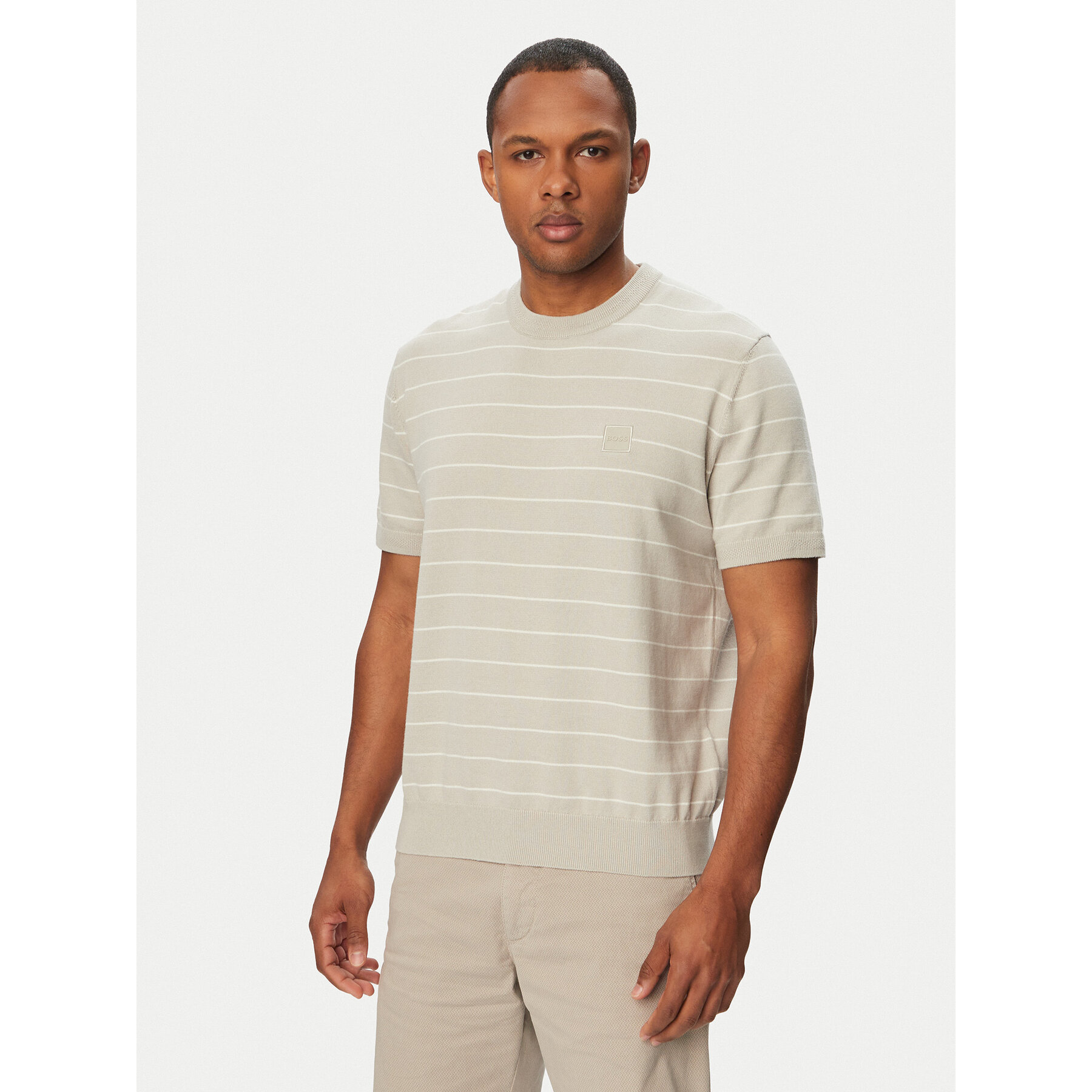 BOSS Majica Kanacho 50561004 Svetlo siva Regular Fit