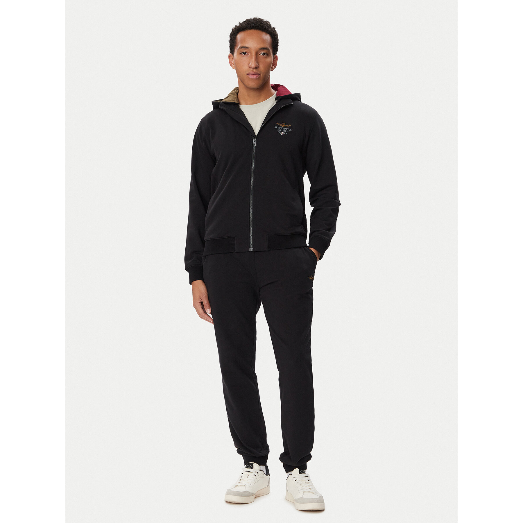 Aeronautica Militare Jogginganzug 262TF0108UF00662 Schwarz Regular Fit