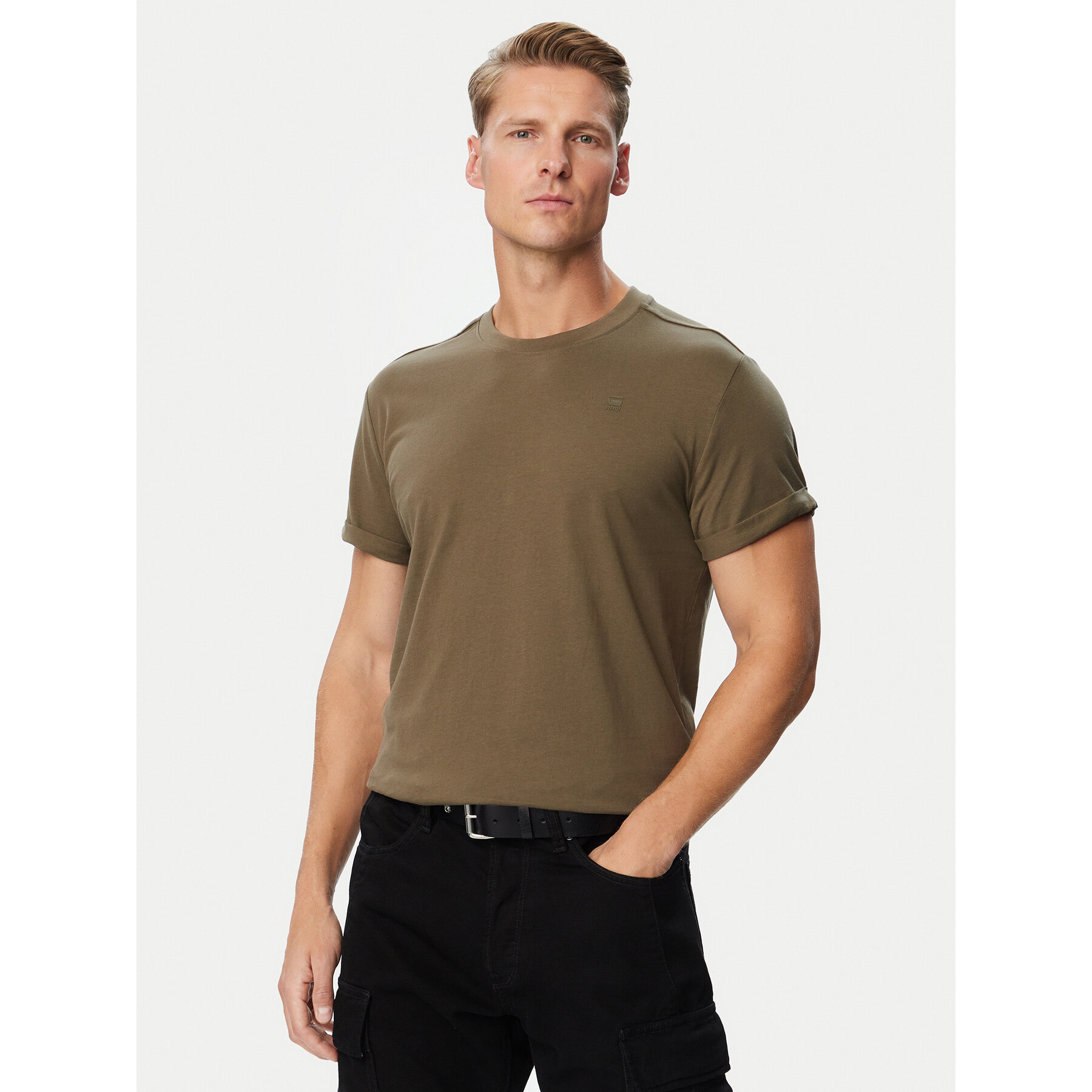 G-STAR Marškinėliai D16396-B353 Chaki Regular Fit