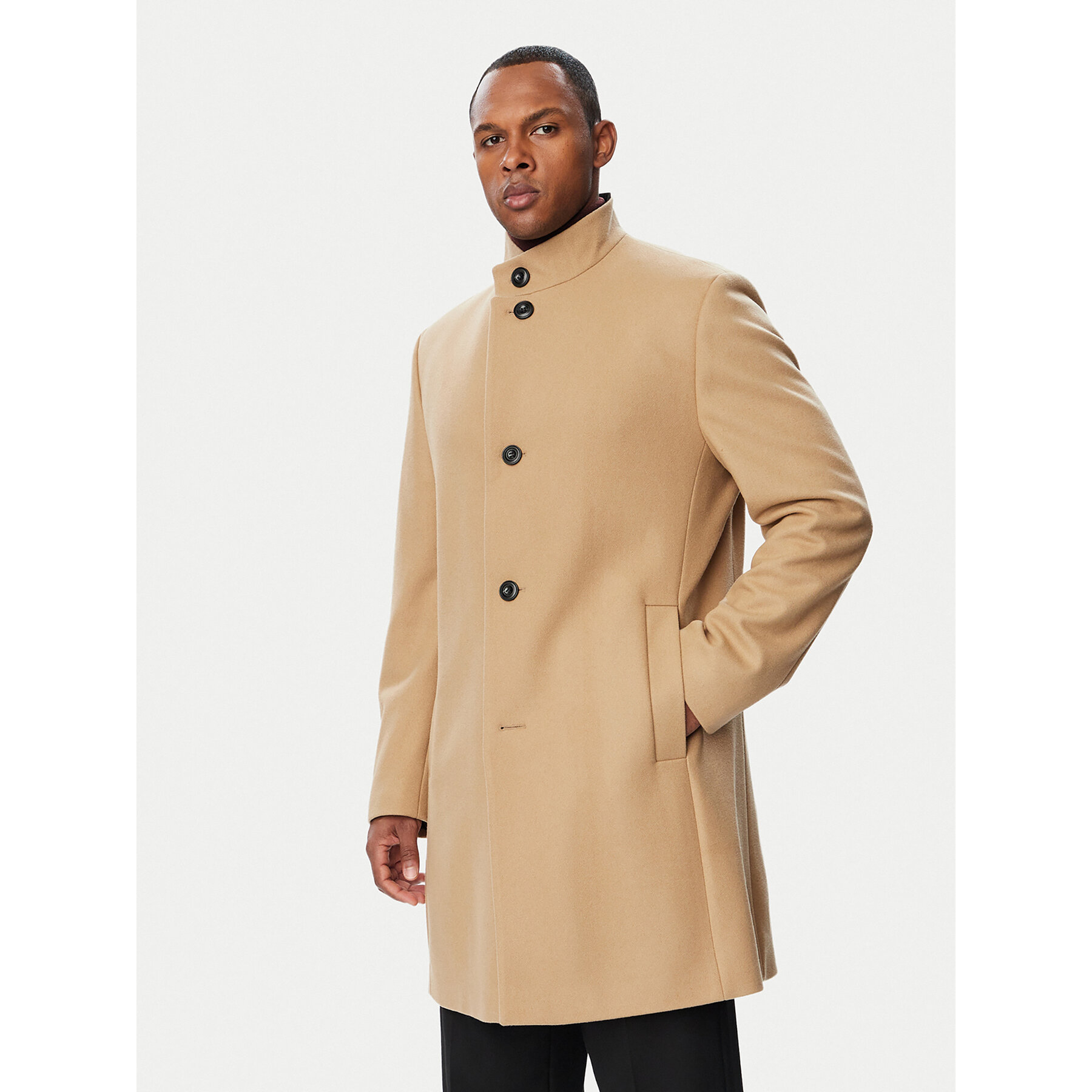 HUGO Wollmantel 50569223 Beige Regular Fit