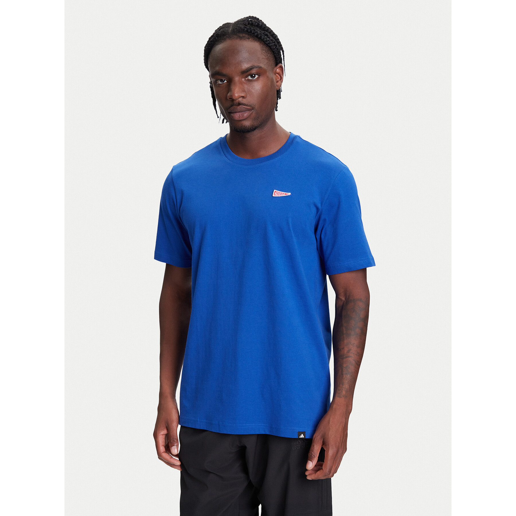 adidas T-Shirt Pennant Trim Graphic JL9227 Μπλε Regular Fit