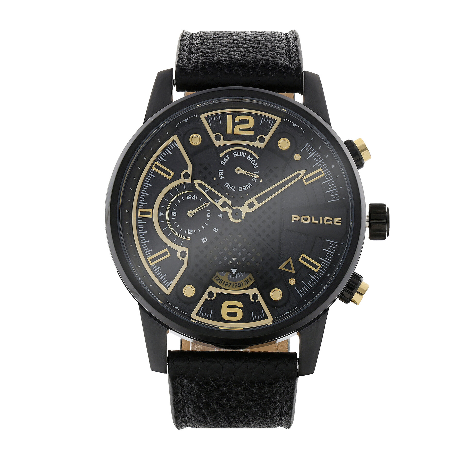Męski Police Zegarek Czarny Lanshu PEWJF2203301