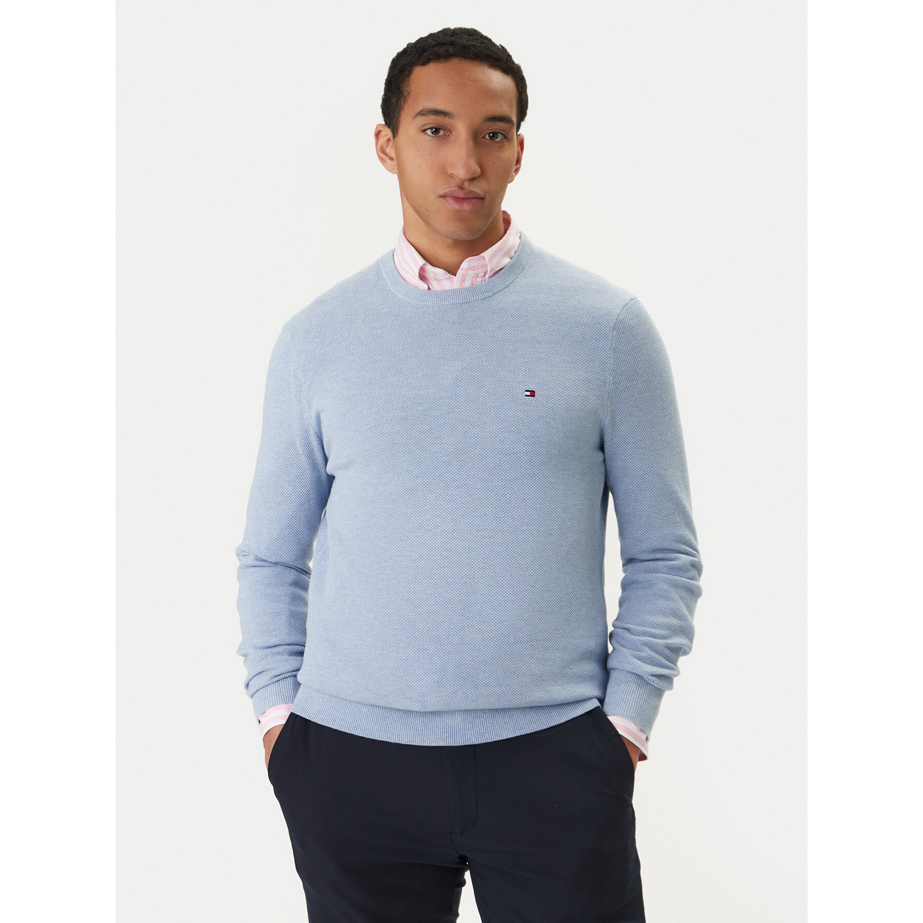 Tommy Hilfiger Pullover Essential MW0MW36347 Himmelblau Regular Fit