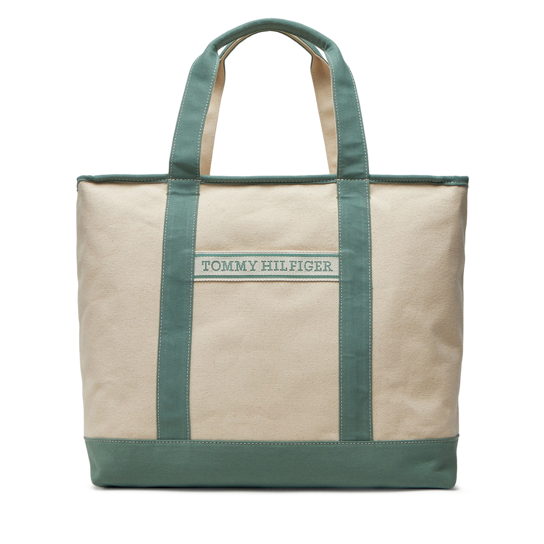 Kabelka Tommy Hilfiger Th Summer Canvas Tote AW0AW17421 Zelená