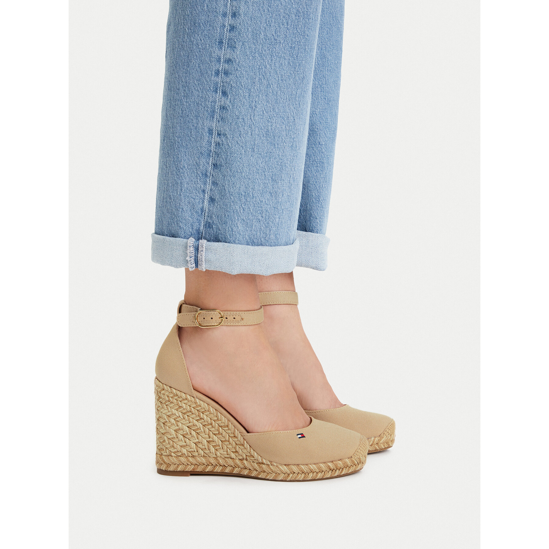 Espadrile Tommy Hilfiger Wedge FW0FW09225 Bež