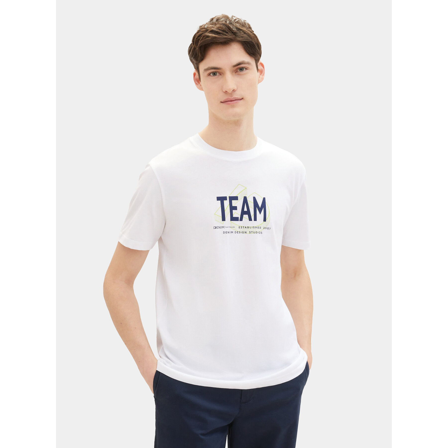 Tom Tailor Denim Póló 1040838 Fehér Regular Fit
