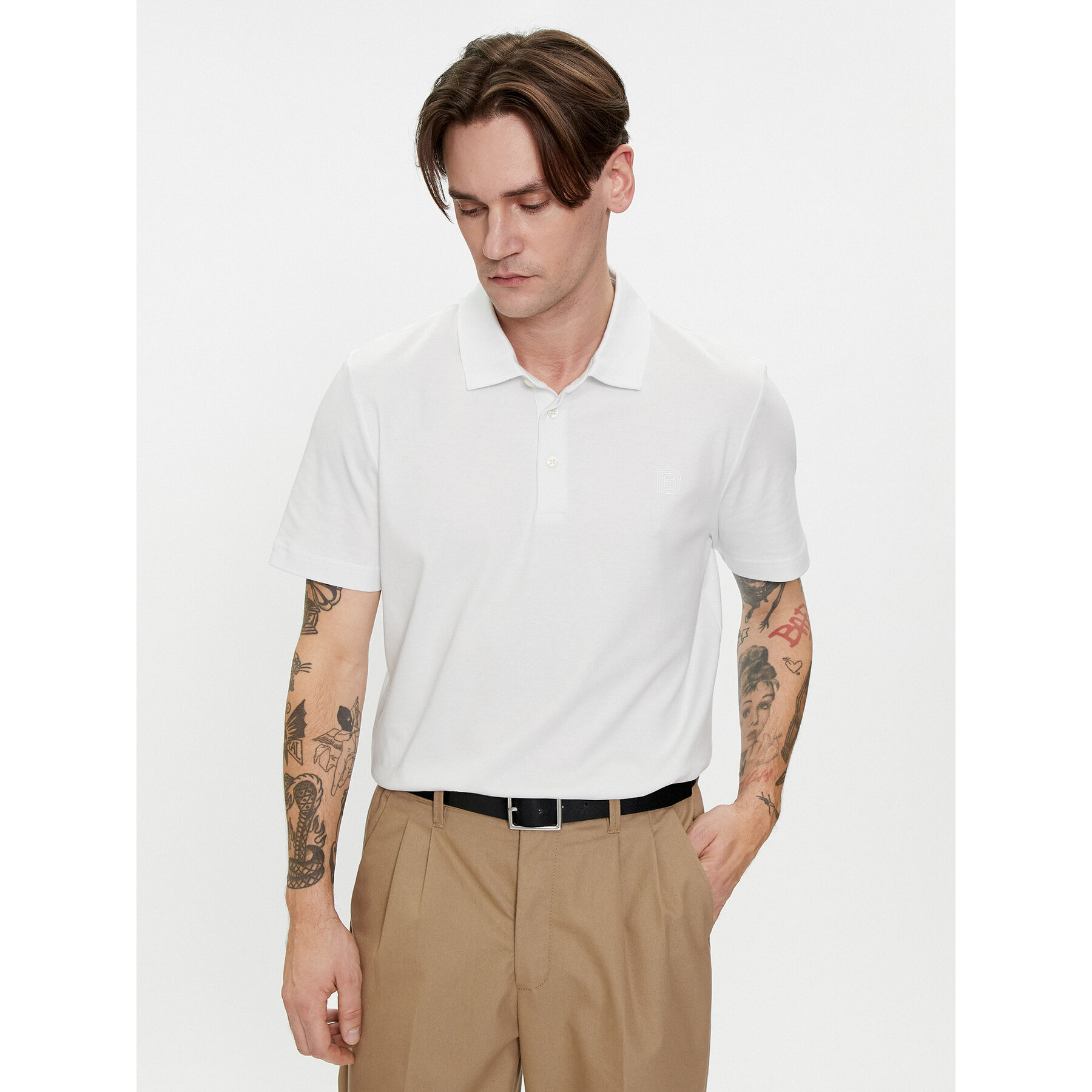 Baldessarini Polo B4 10044/000/5190 Bianco Regular Fit
