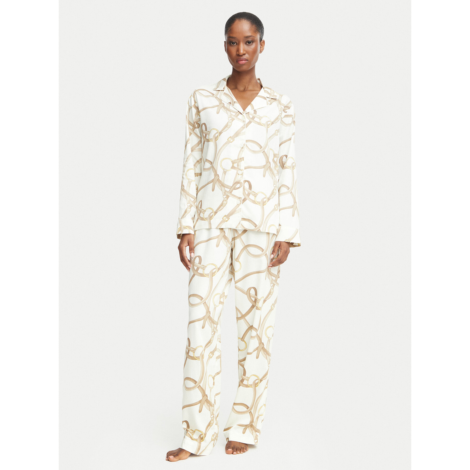 LAUREN RALPH LAUREN Πιτζάμα ILN92536 Κρεμ Regular Fit