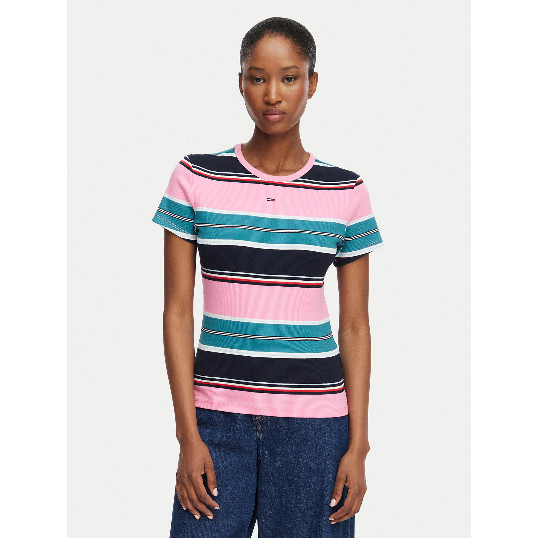 Tommy Jeans T-Shirt Essential DW0DW17383 Έγχρωμο Slim Fit