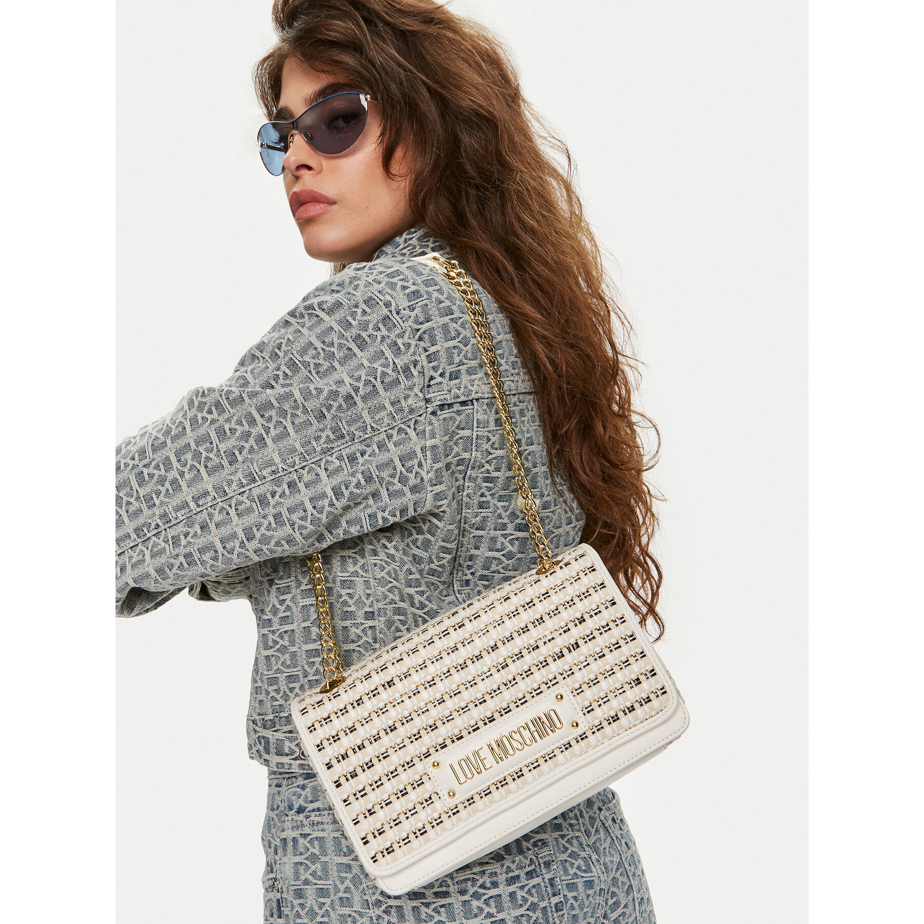 Geantă LOVE MOSCHINO JC4348PP05K60108 Crem