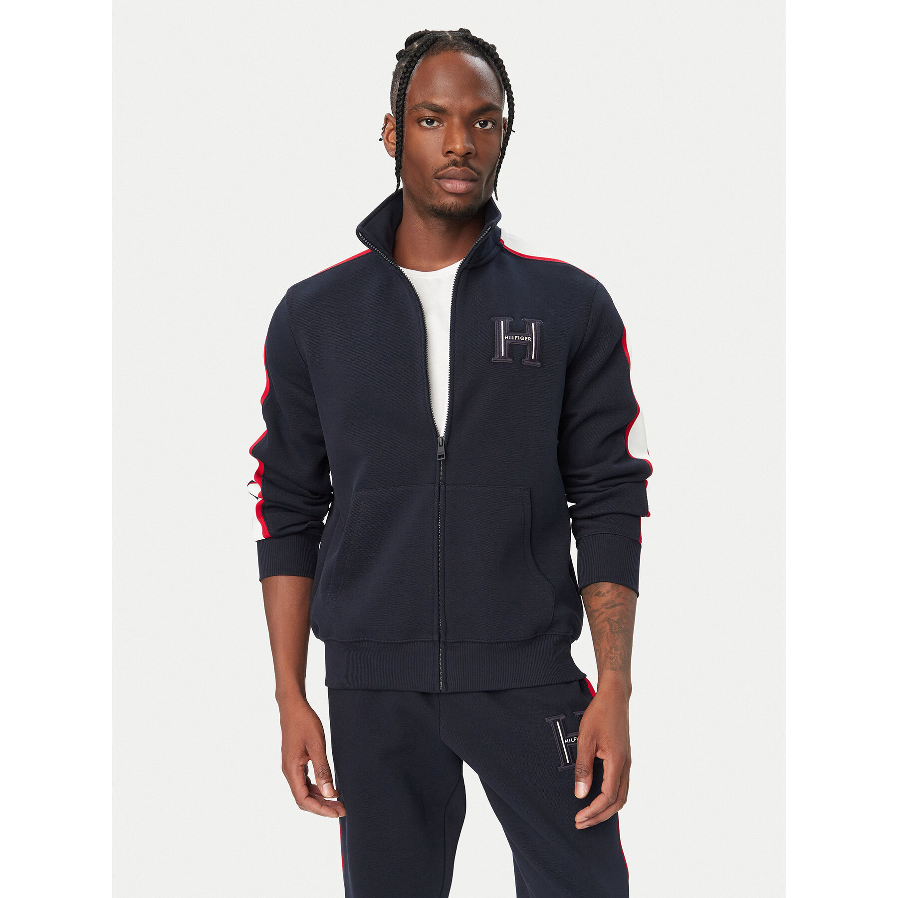 Tommy Hilfiger Sweatshirt Pique H Badge MW0MW44957 Dunkelblau Regular Fit
