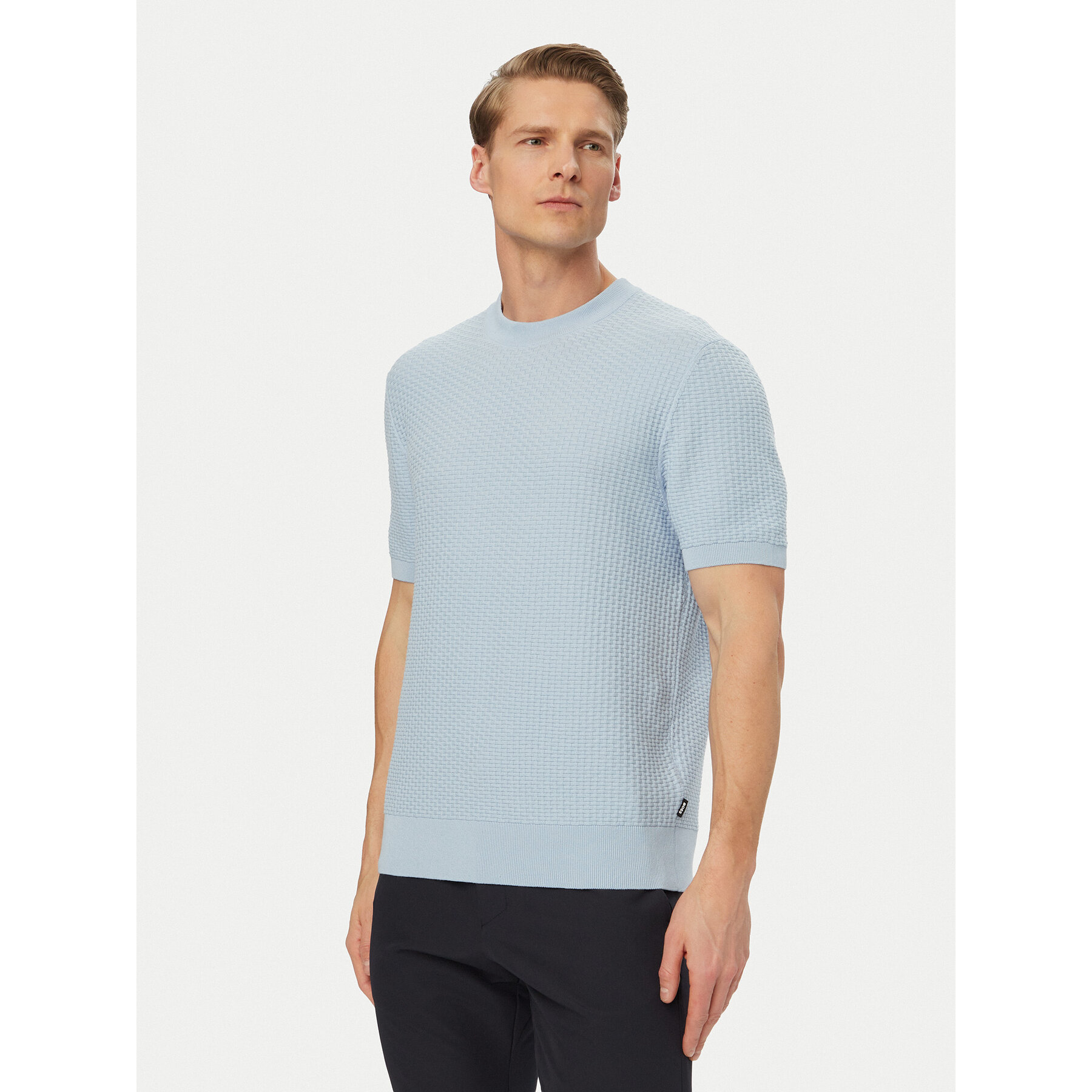 BOSS Pulover H-Nilton 50560468 Svetlo modra Regular Fit