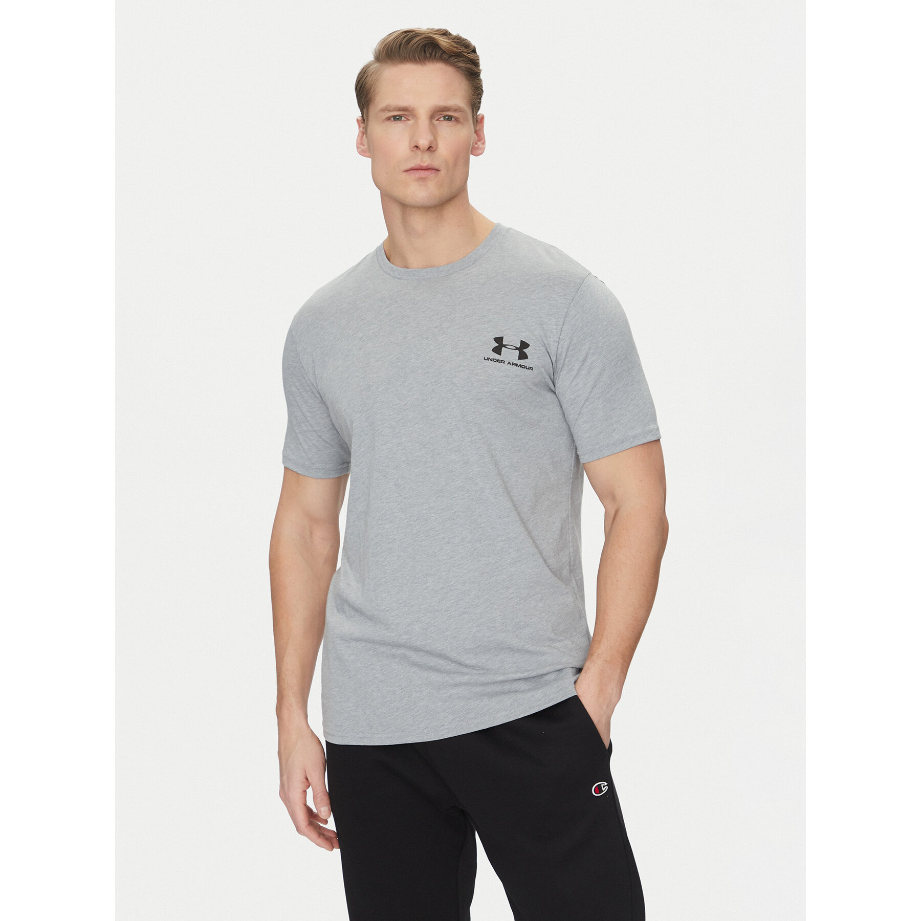 Under Armour Póló UA Sportstyle 1326799 Szürke Loose Fit
