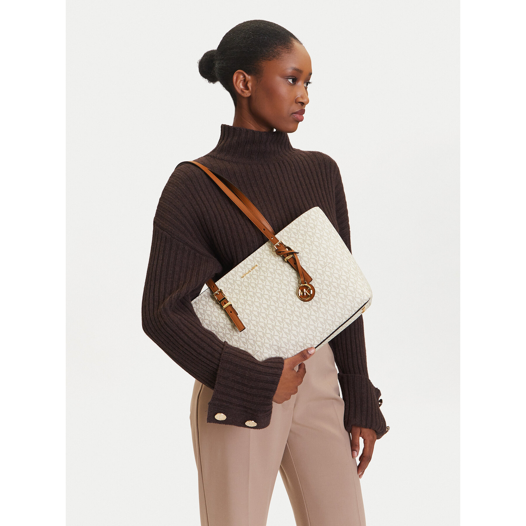 Geantă MICHAEL Michael Kors Quinn 30T5GQNT2B Bej