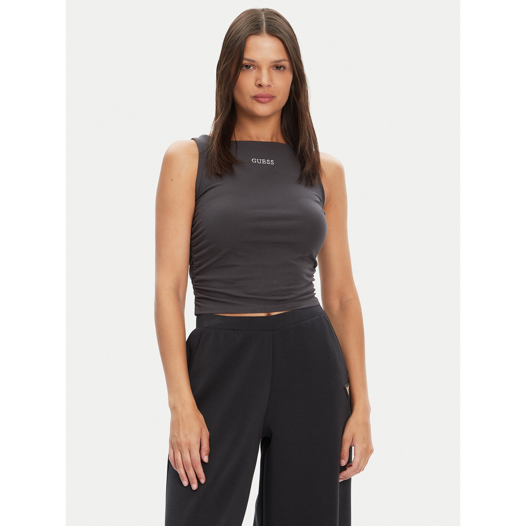 Guess Τοπ V5YP00 J1314 Γκρι Slim Fit