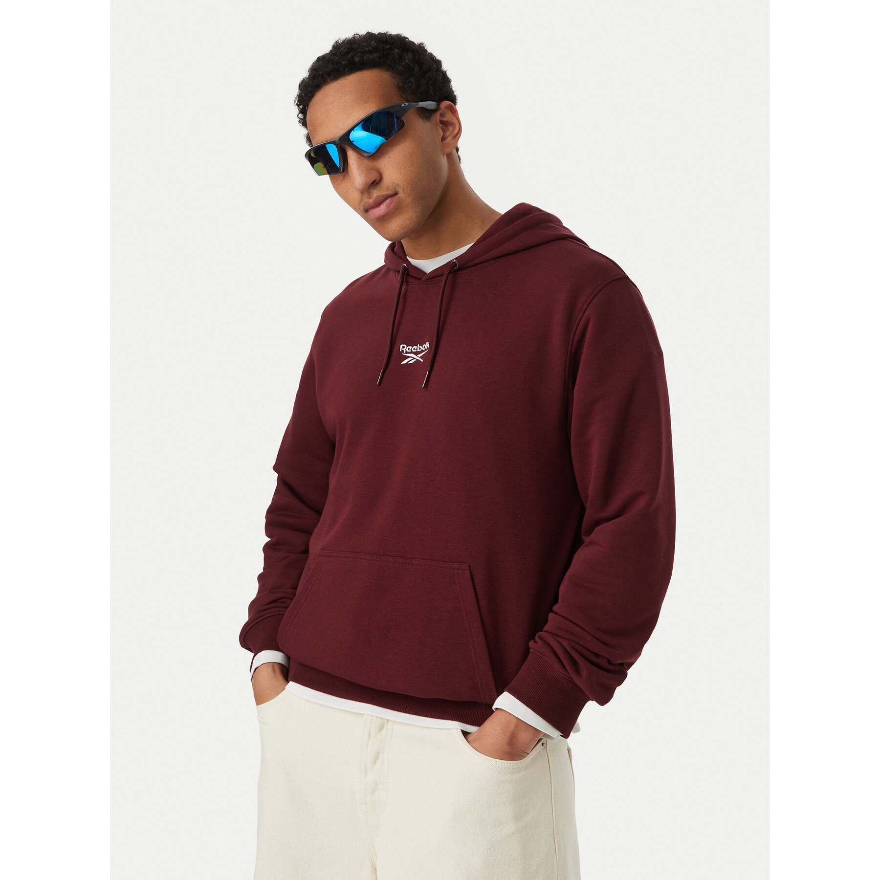 Reebok Majica dugih rukava RK25550CCM Tamnocrvena Regular Fit