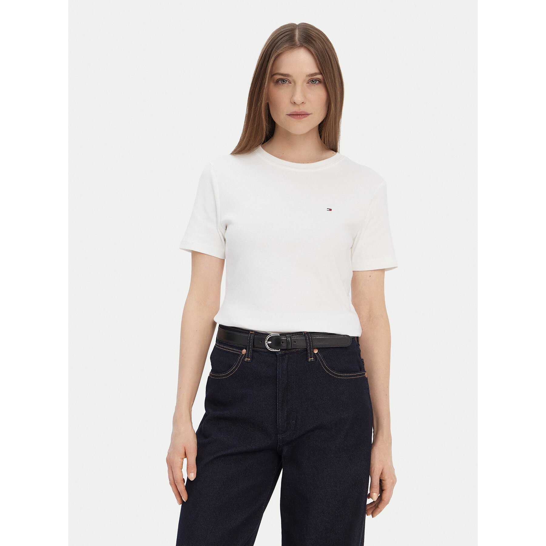 Tommy Hilfiger Tommy Hilfiger T-Shirt New Cody WW0WW40587 Κρεμ Slim Fit