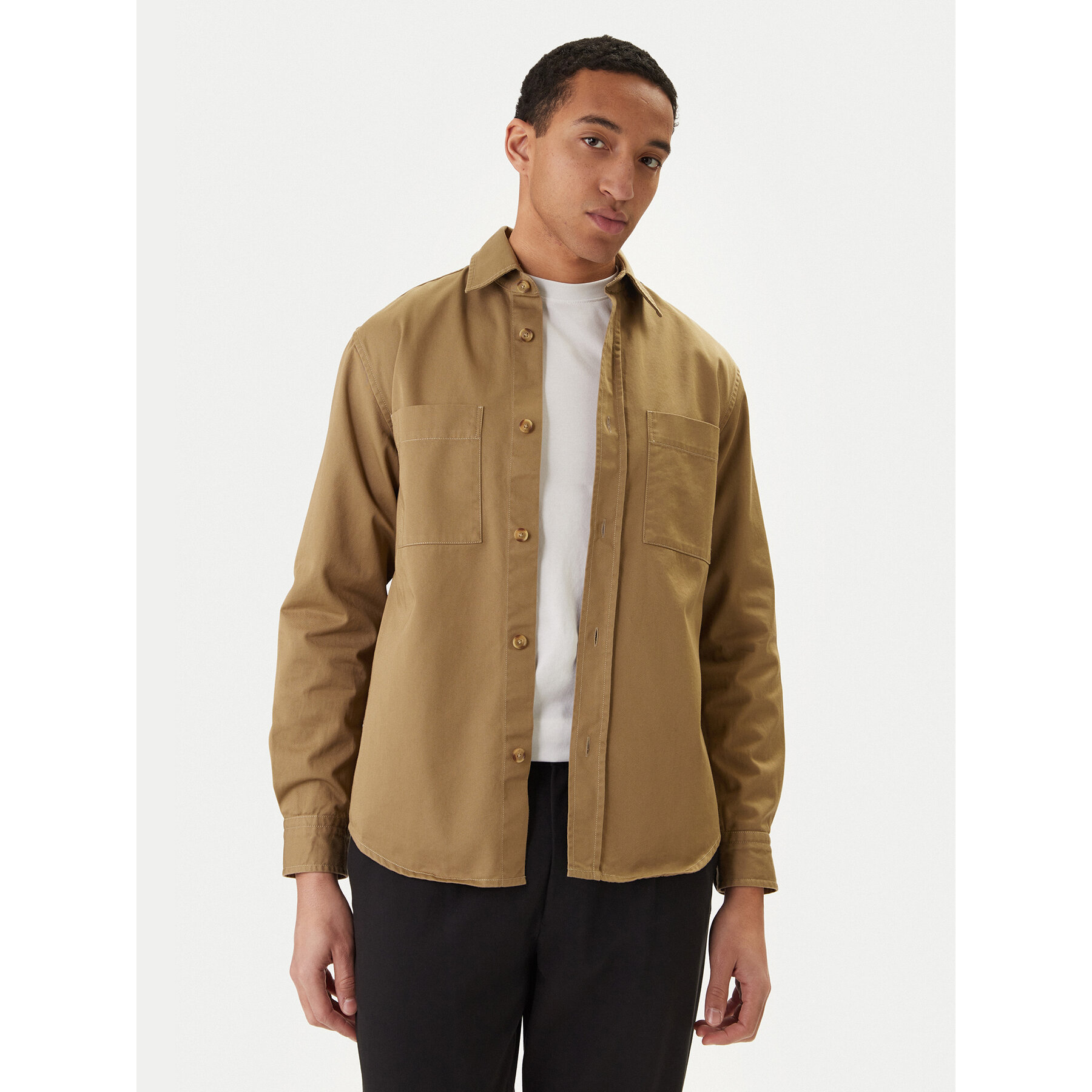 BOSS Hemd H-Owen 50556121 Khakifarben Relaxed Fit