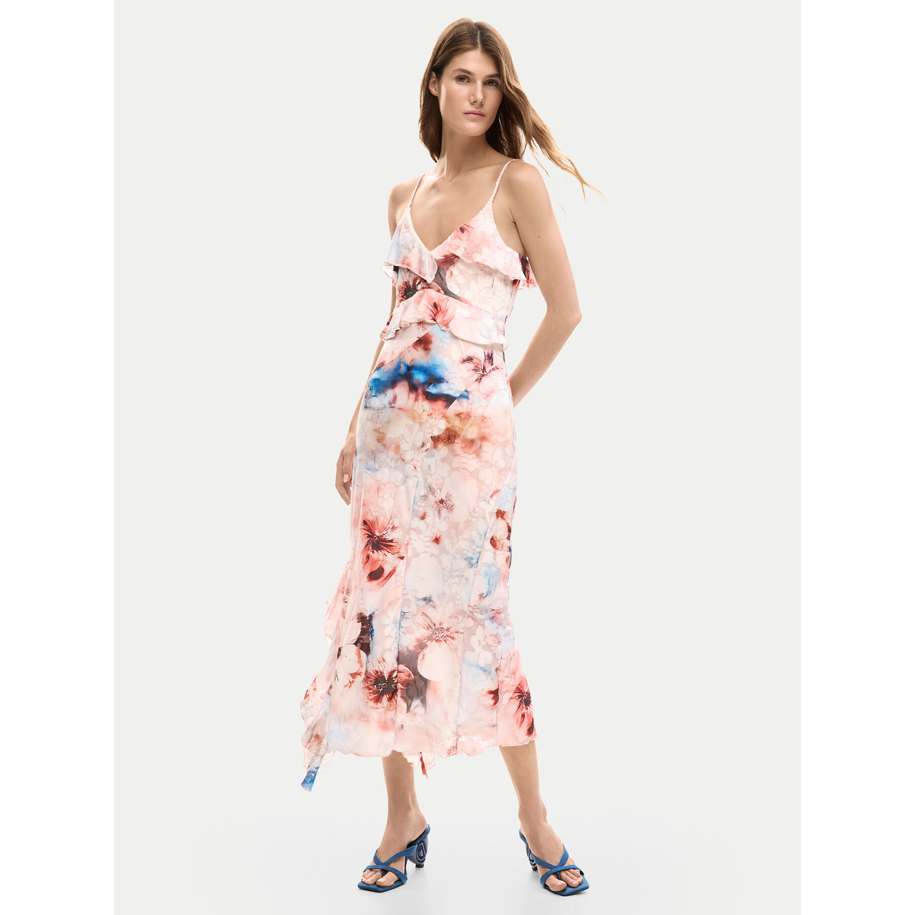 Desigual Sommerkleid Mallo 26SWVK35 Rosa Slim Fit