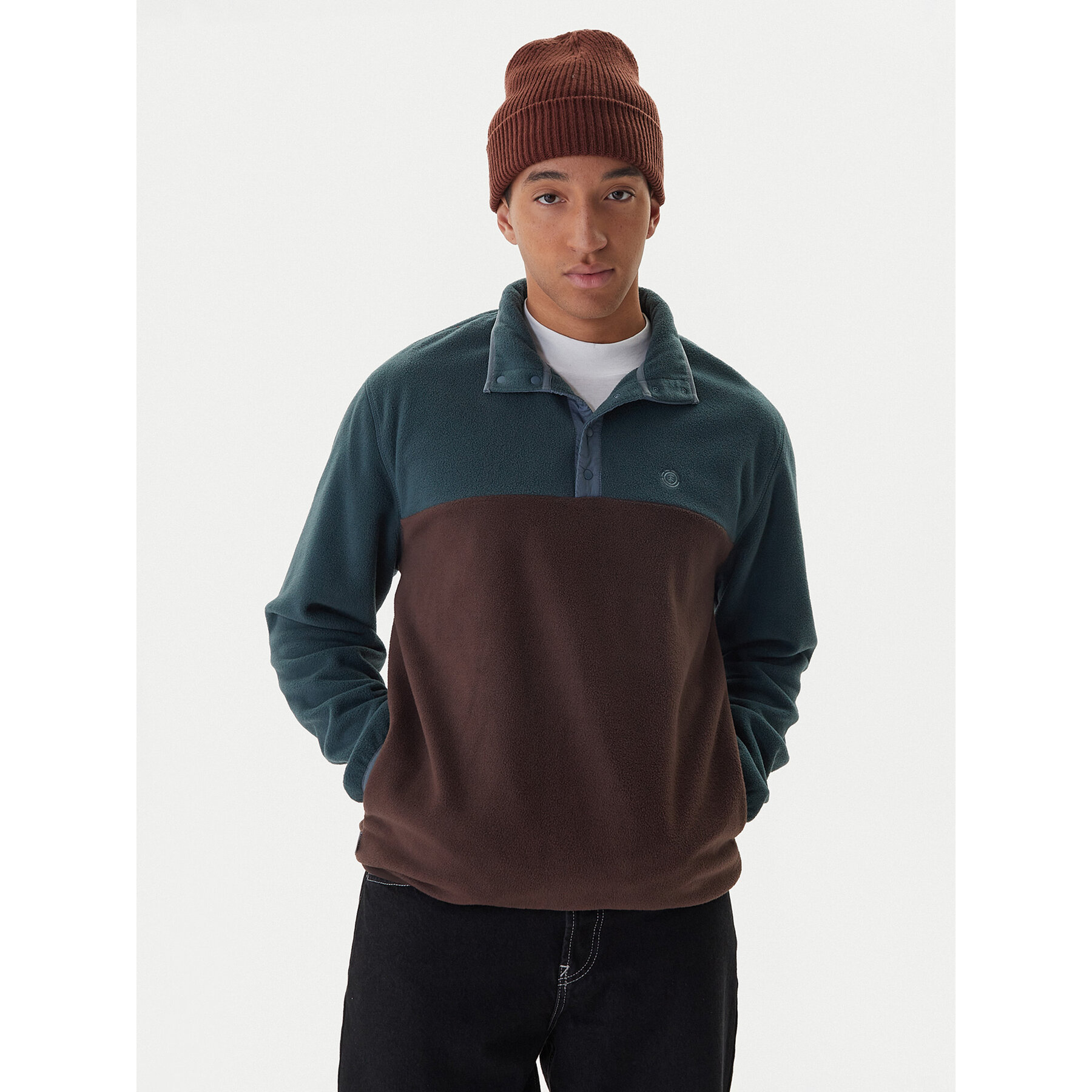 Element Fleecejacke ELYJK00222 Braun Regular Fit