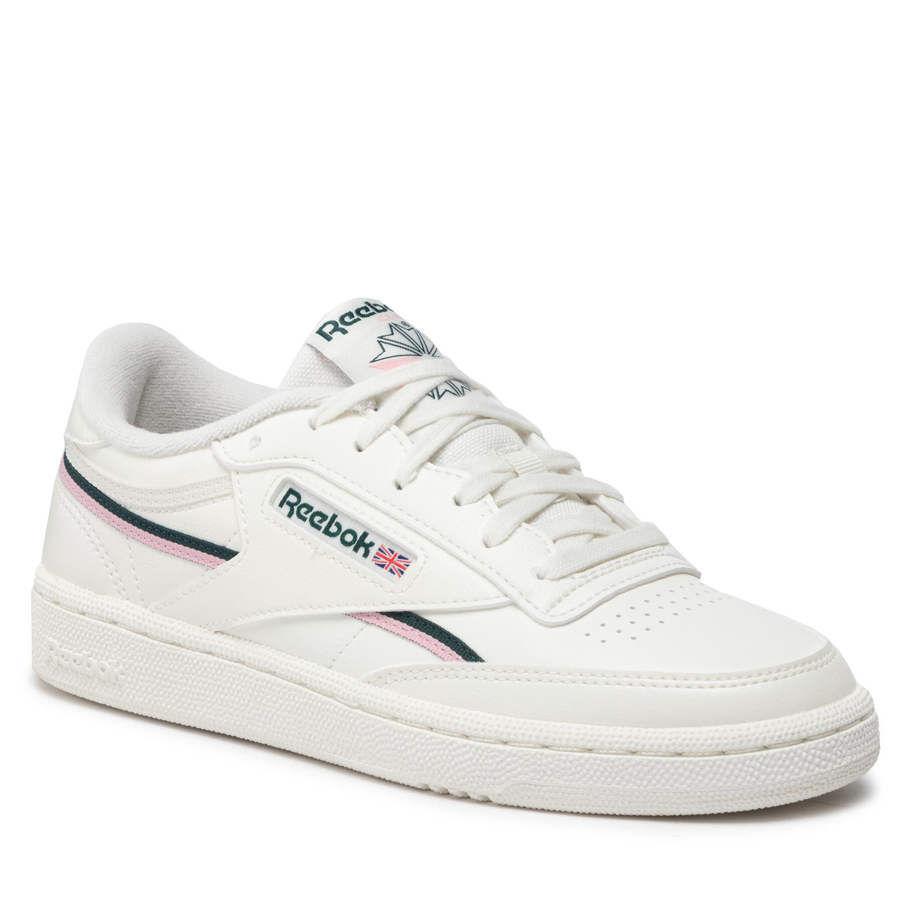 Pantofi Reebok Club C 85 Vegan GY9732 Chalk/Pnkglw/Forgrn epantofi.ro imagine noua