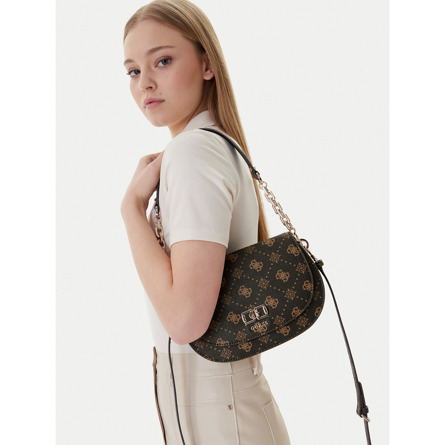 Torbica Guess Emelie Logo HWGP99 28200 Smeđa