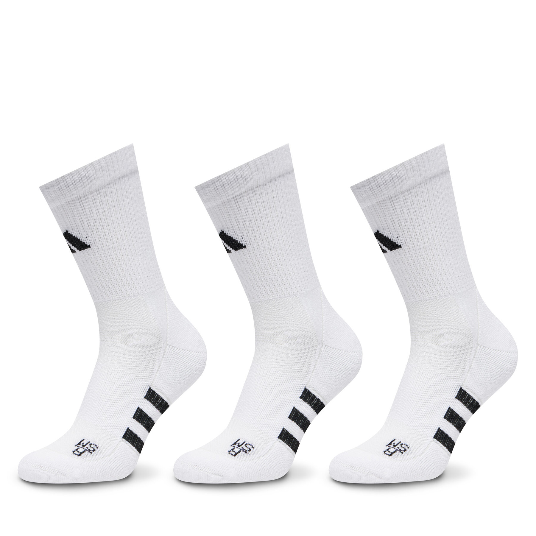 Lot de 3 paires de chaussettes hautes unisexe adidas Performance Cushioned HT3452 Blanc