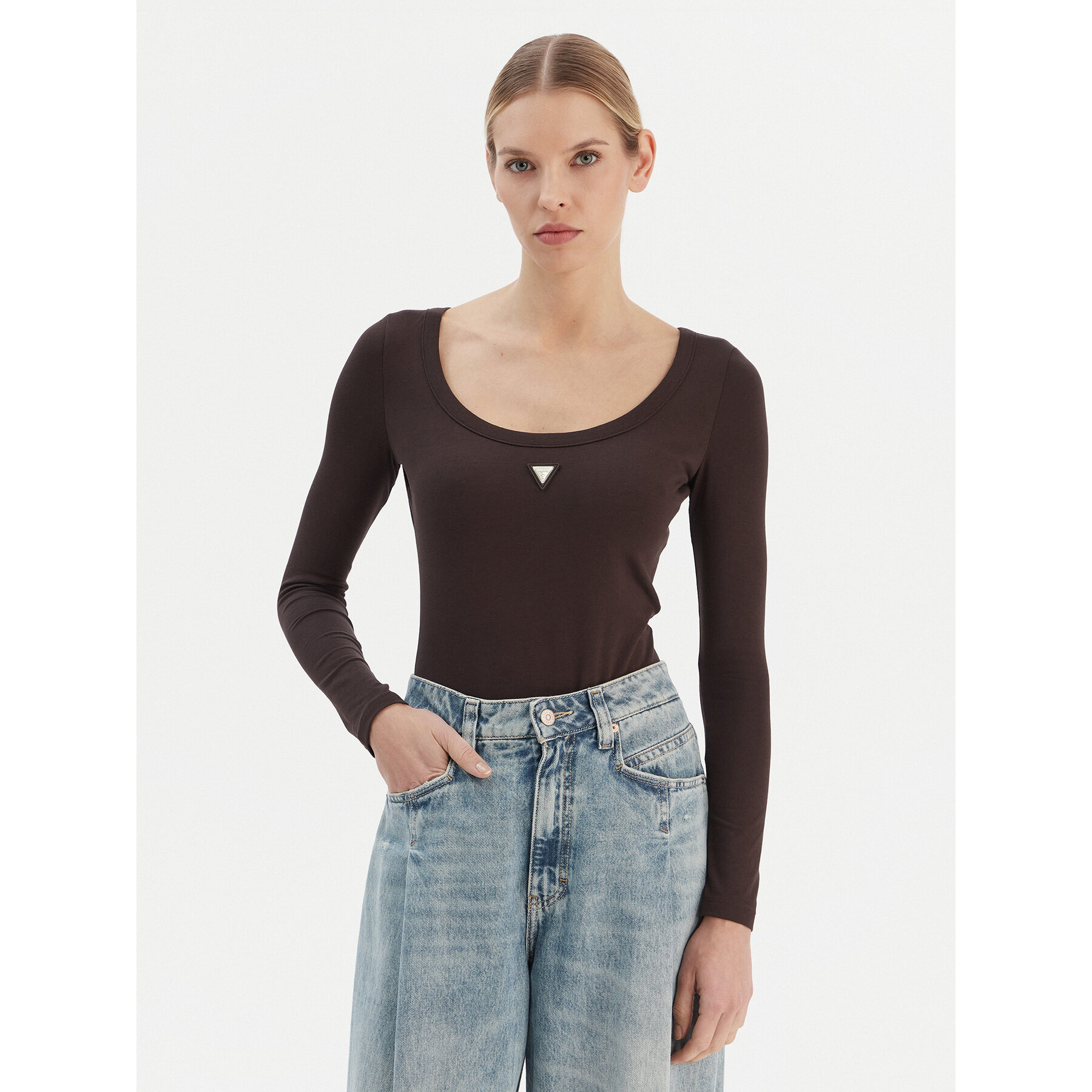 Guess κορμάκι V4YP07 J1314 Καφέ Slim Fit