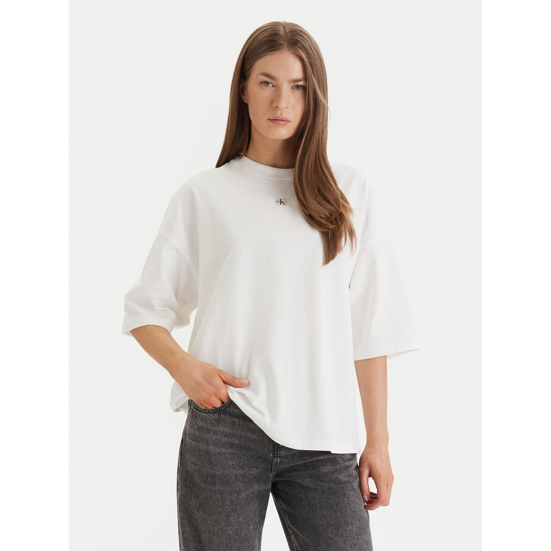 Calvin Klein Jeans Póló LV047D204G Fehér Oversize