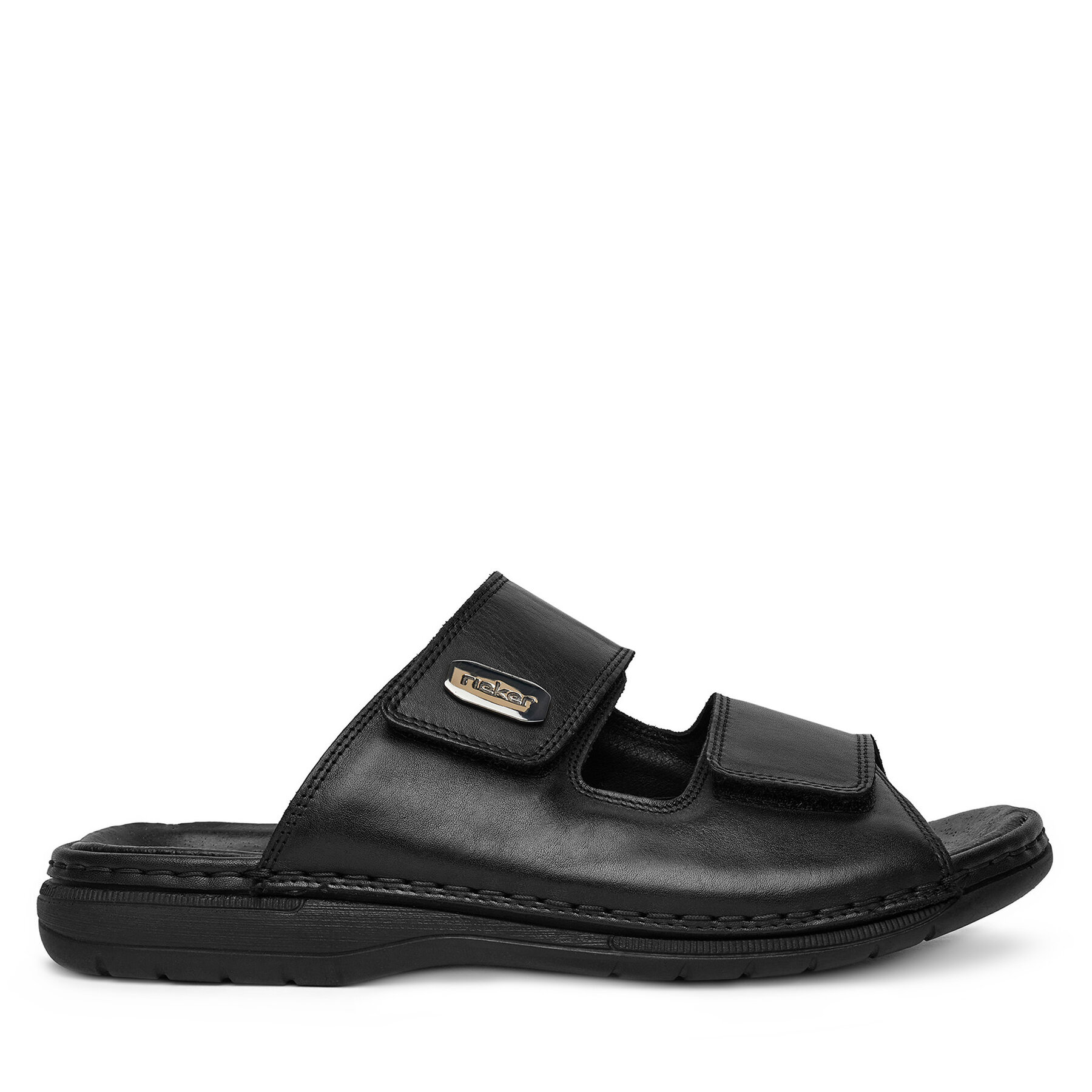 Rieker Hombre Chanclas, Talla : 42, Negro, 25590-00