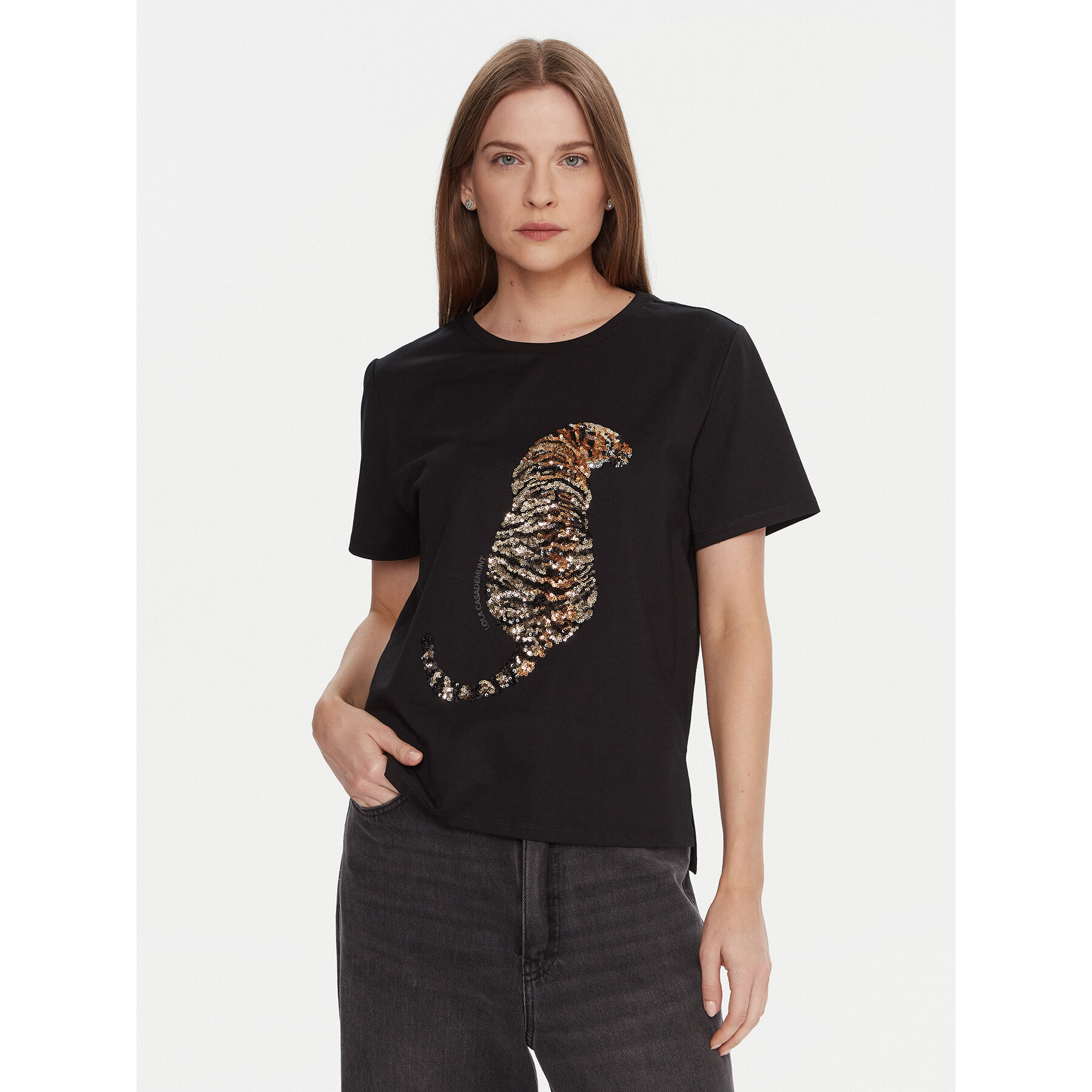 LOLA CASADEMUNT T-Shirt LF2515027 Μαύρο Regular Fit