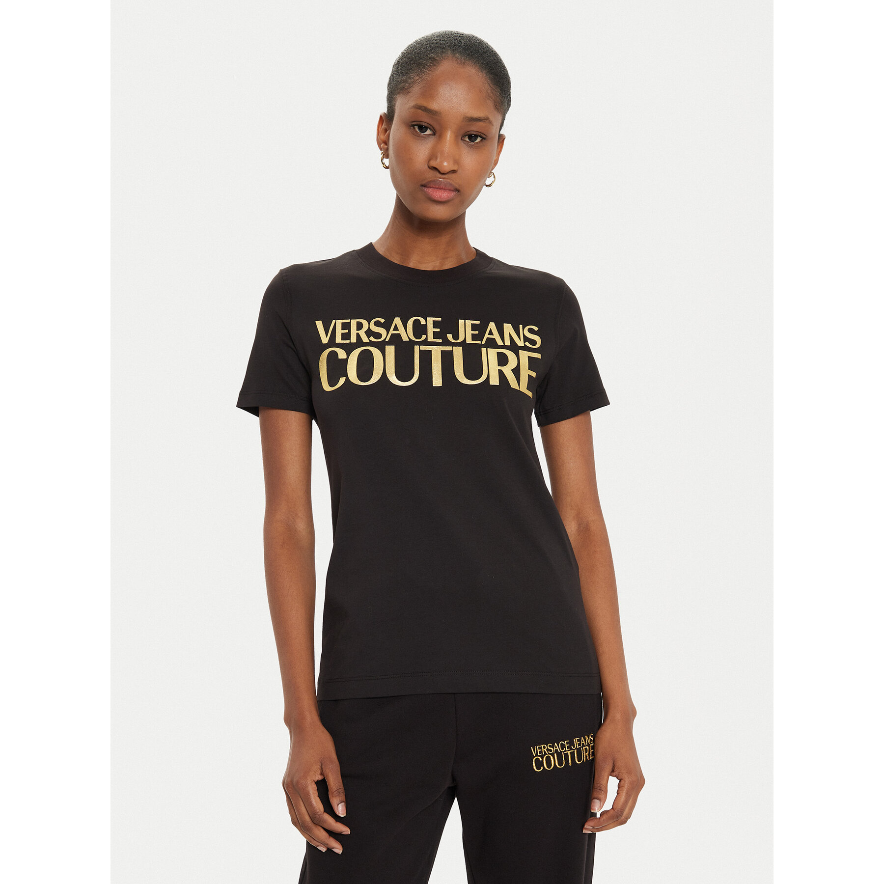 Versace Jeans Couture Versace Jeans Couture T-Shirt 77HAHT01 Μαύρο Regular Fit