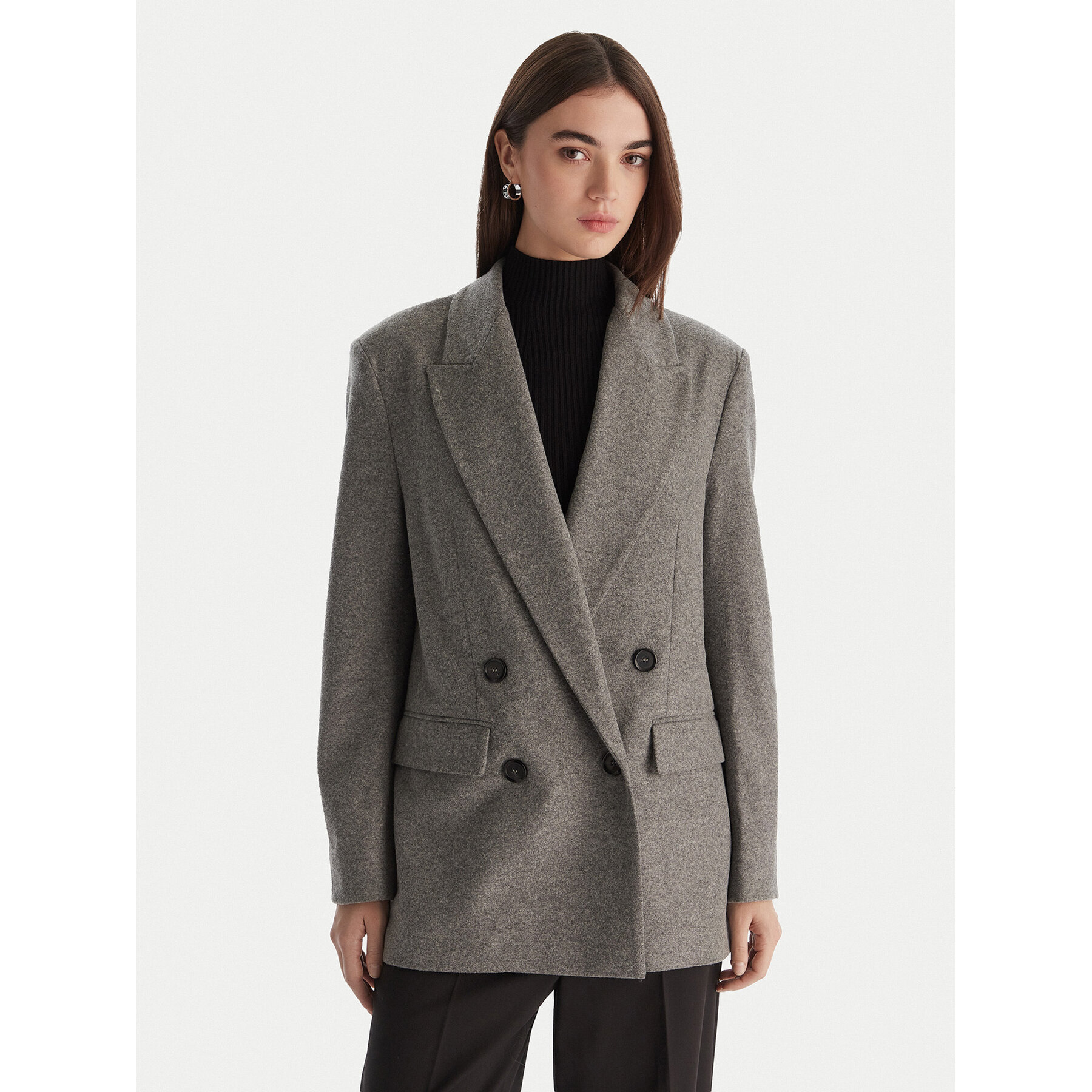 PINKO Sakko Amora Giacca 106099 A2ZU Grau Regular Fit