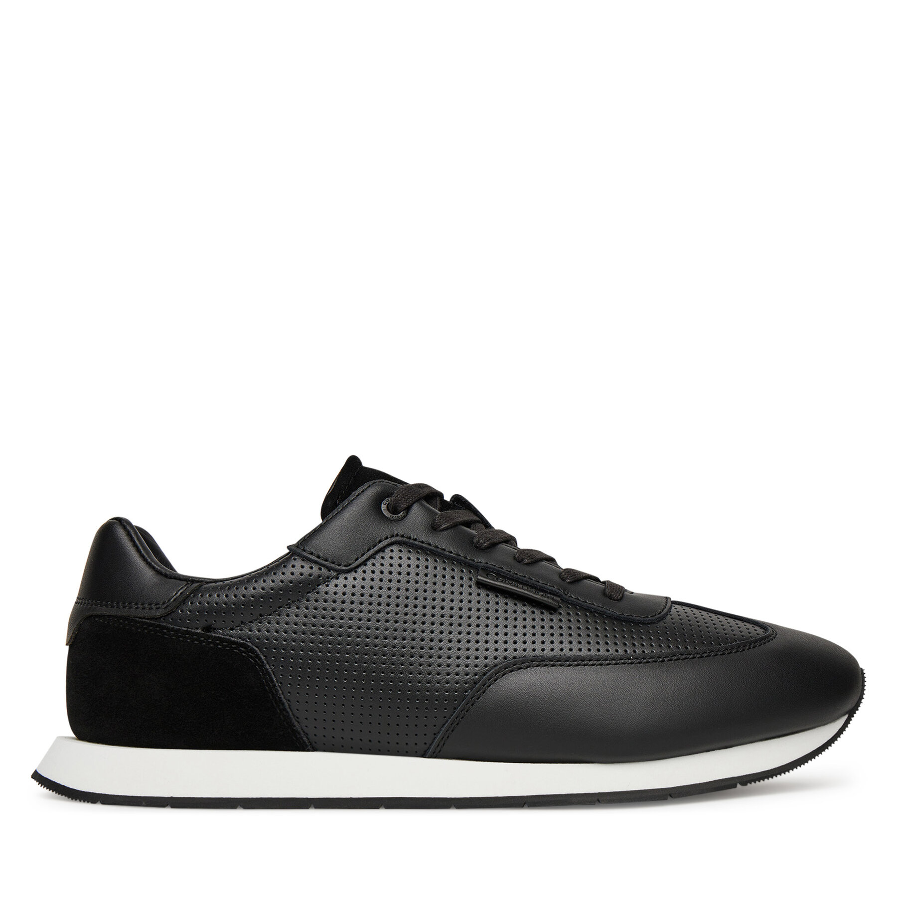 Pánské Sneakersy Calvin Klein, Velikost: 43, Barva: Černá, Low Prof Runn Laceup Perf Lth HM0HM01871