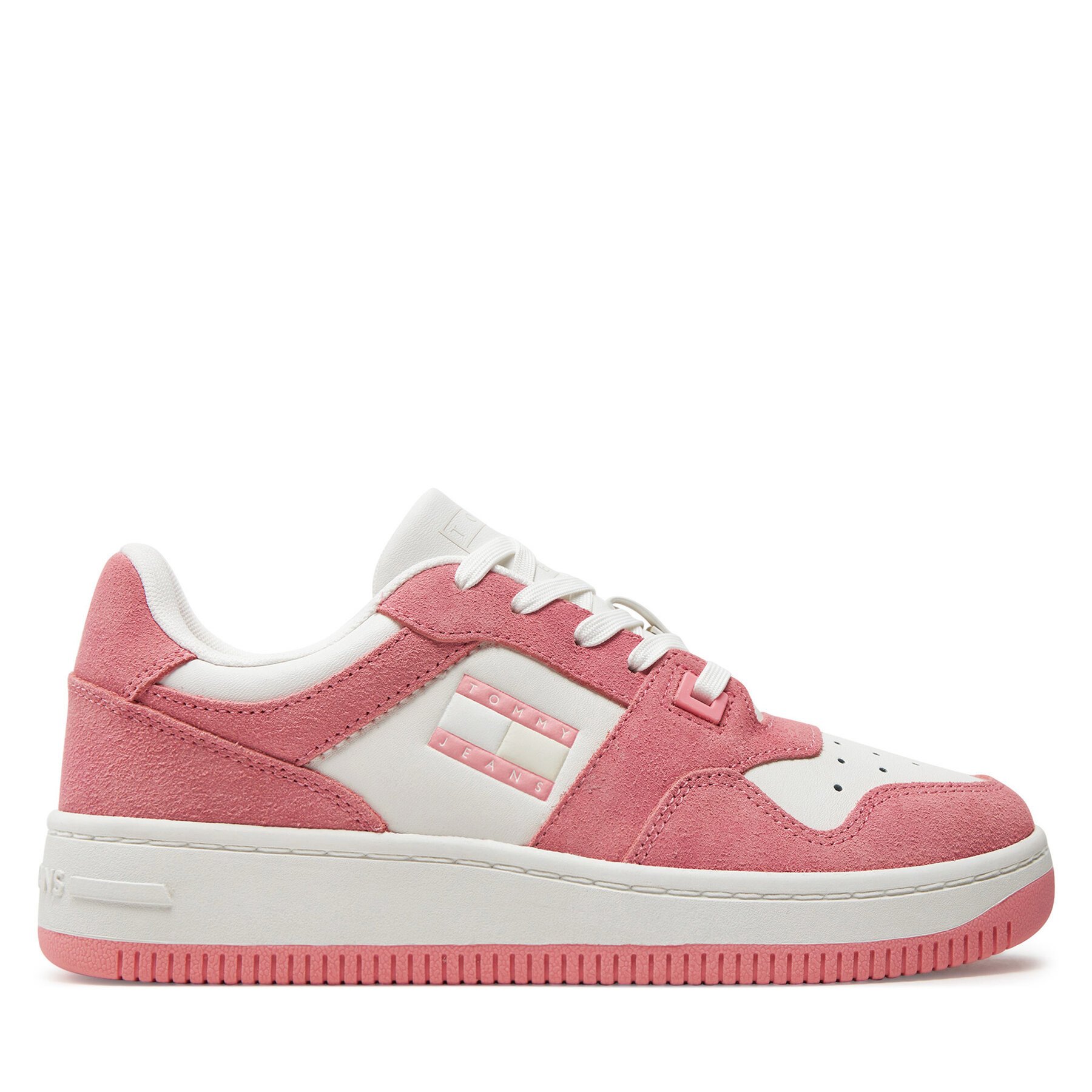 Sneakers Tommy Jeans Tjw Retro Basket Washed Suede EN0EN02486 Rosa