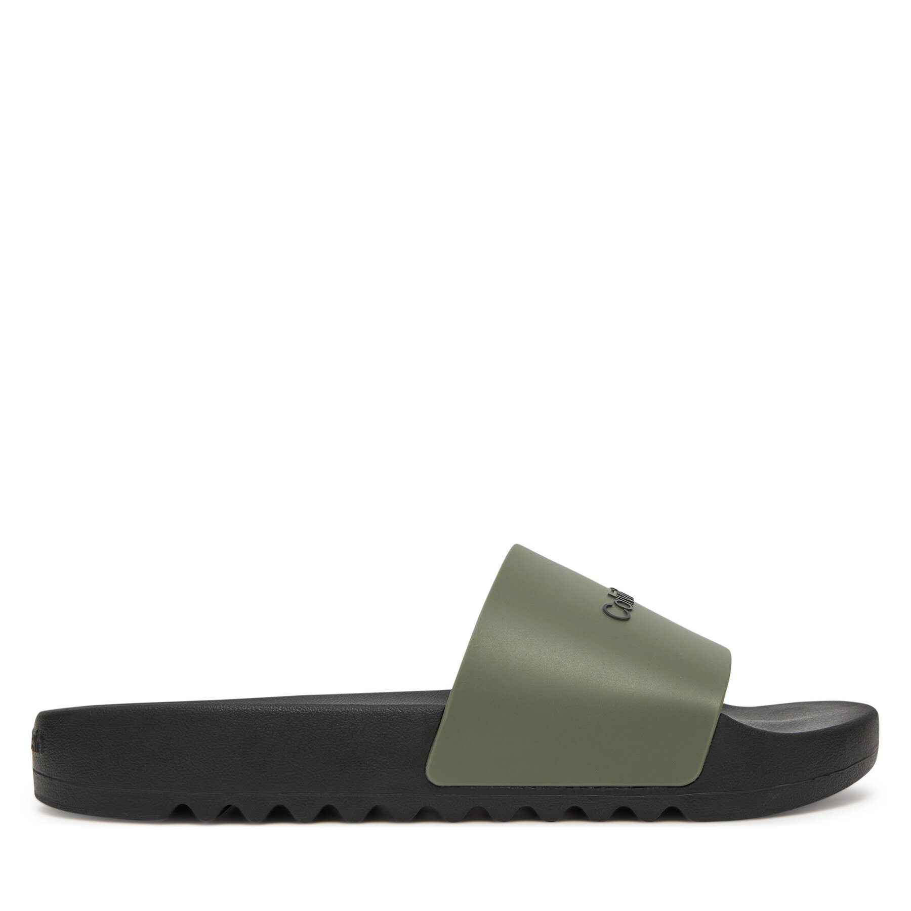 Męskie Klapki Calvin Klein, Rozmiar 43 Zielony Chunky Pool Slide Rub HM0HM01063