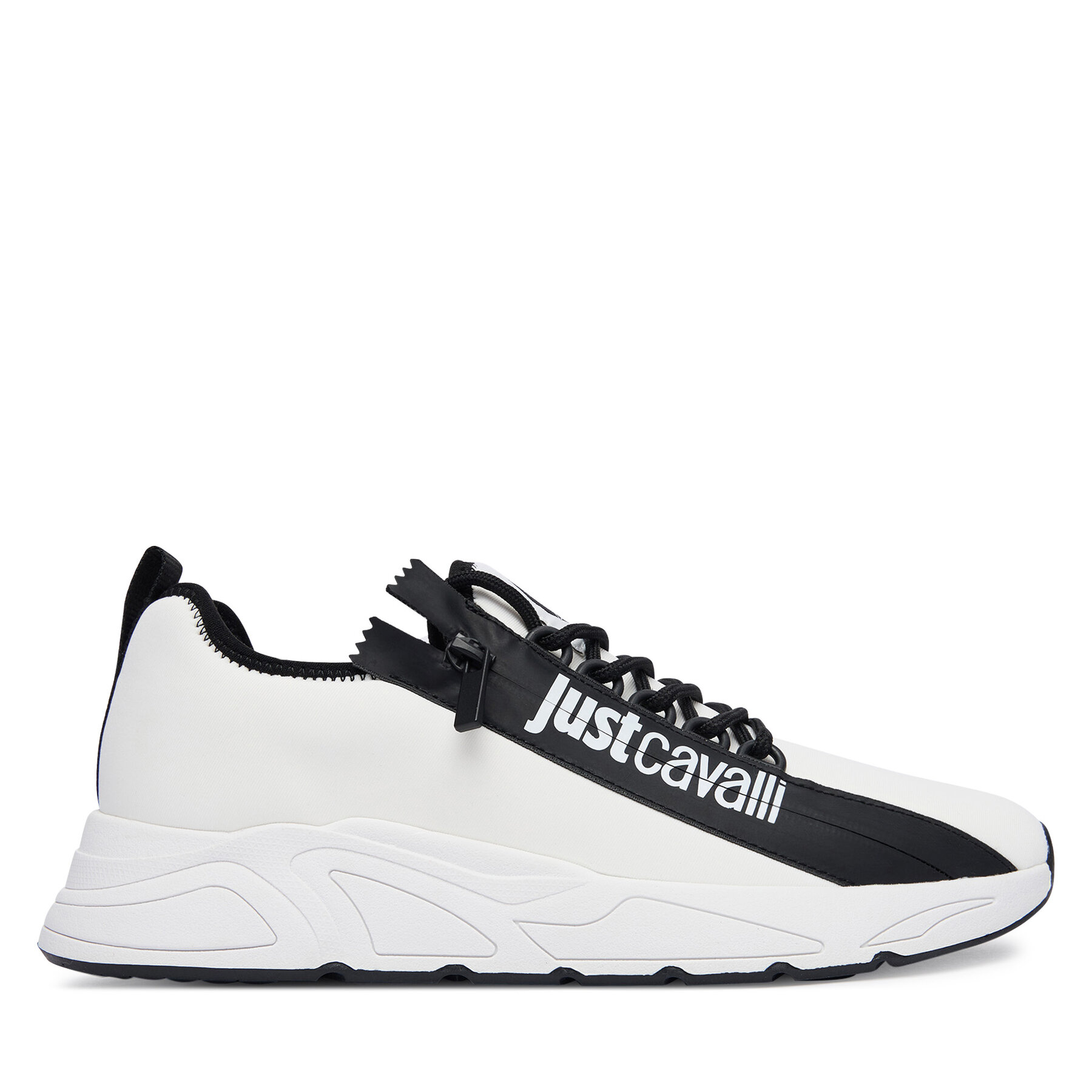 Sneakersy Just Cavalli 80QA3SA2 ZSE70 Biela
