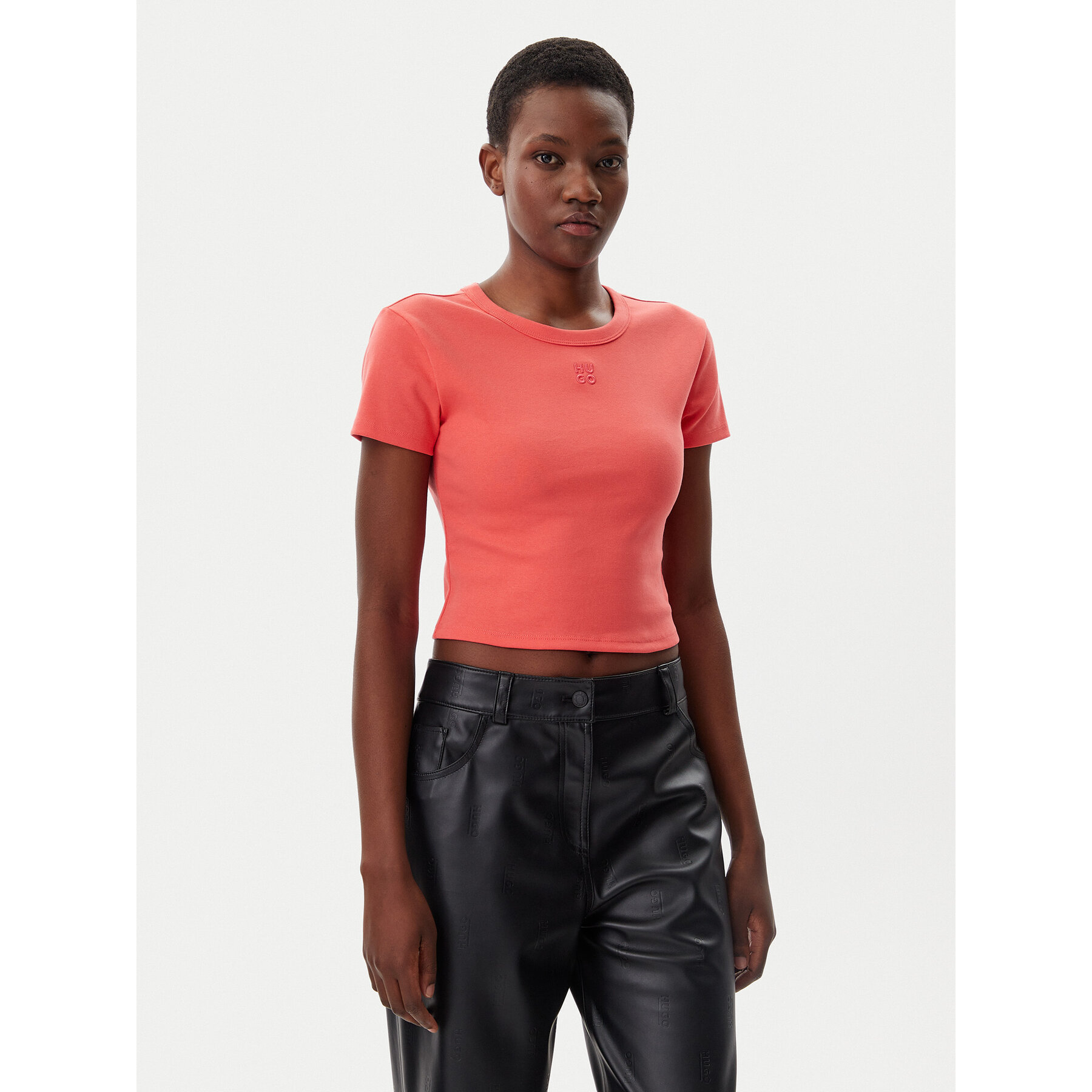 HUGO T-Shirt Delanor 50512000 Κόκκινο Slim Fit