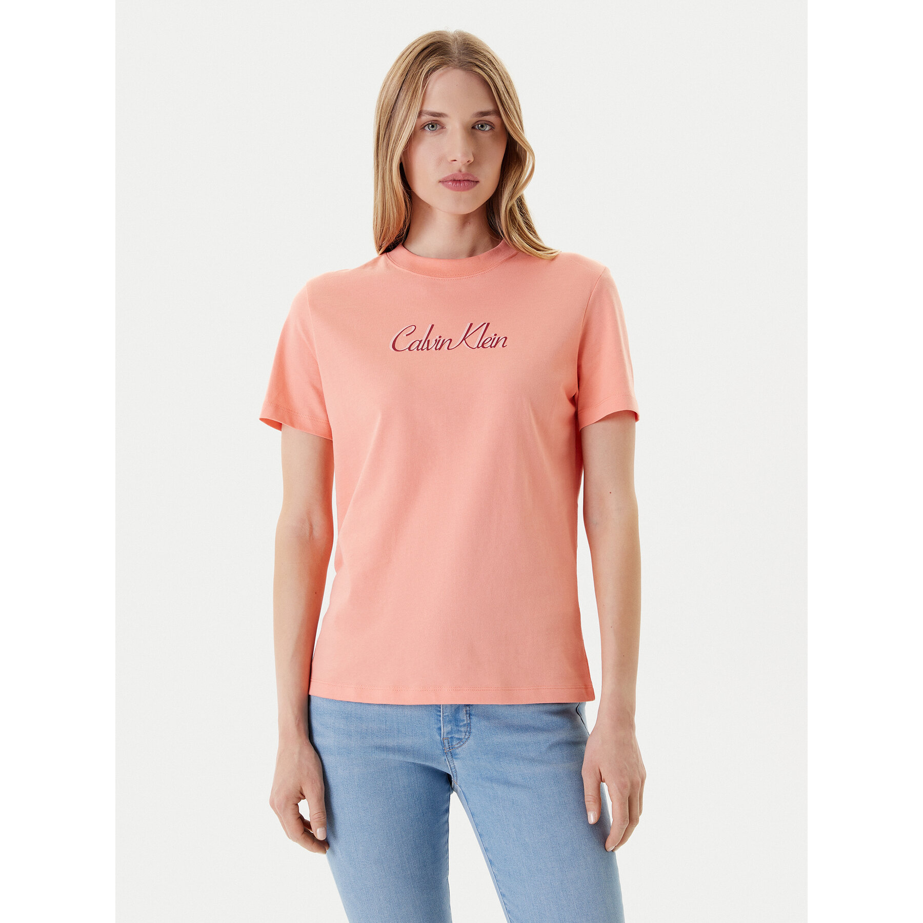 Calvin Klein Jeans Póló Classic Logo LV047C854G Narancssárga Regular Fit