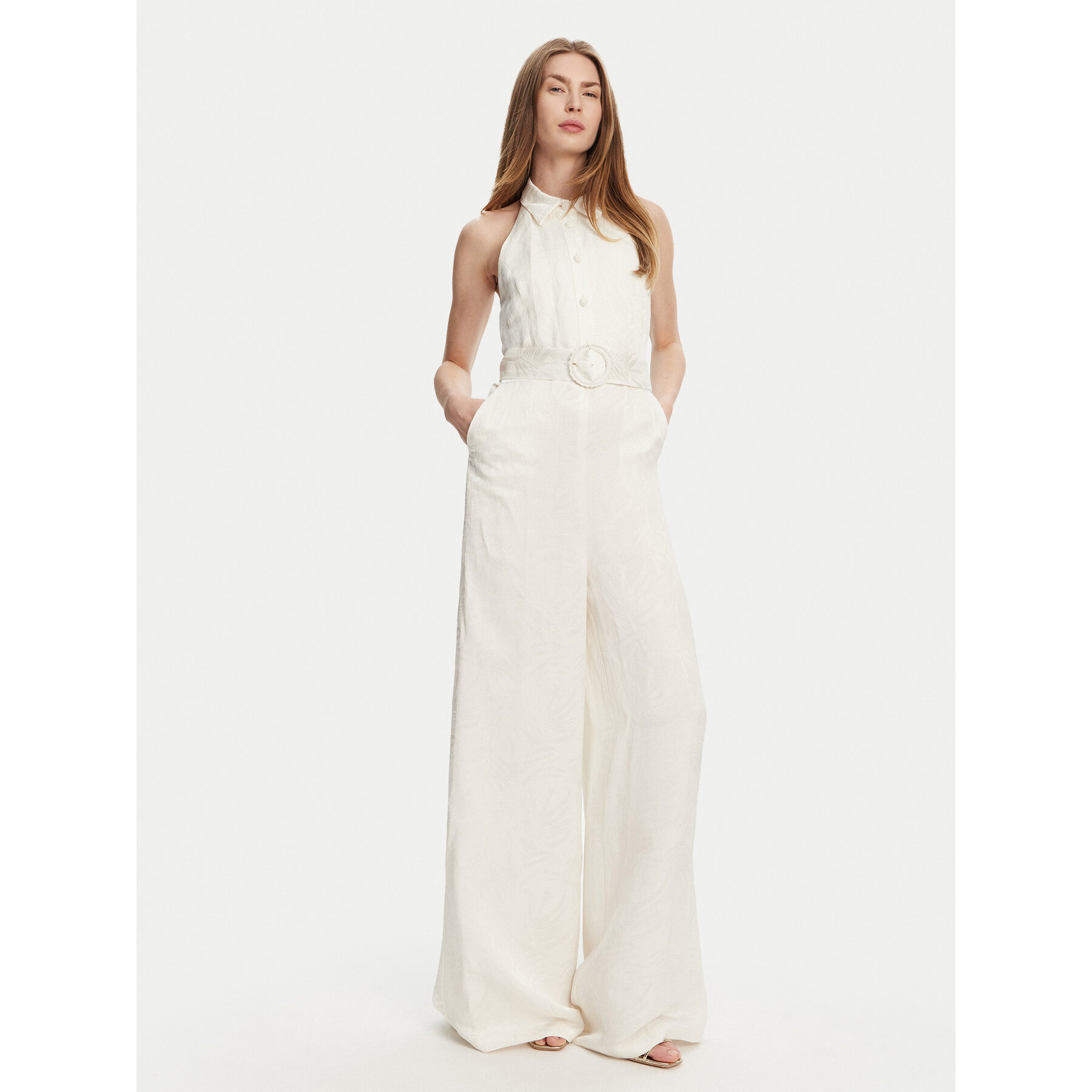 TWINSET Jumpsuit 251TT2170 Écru Wide Leg
