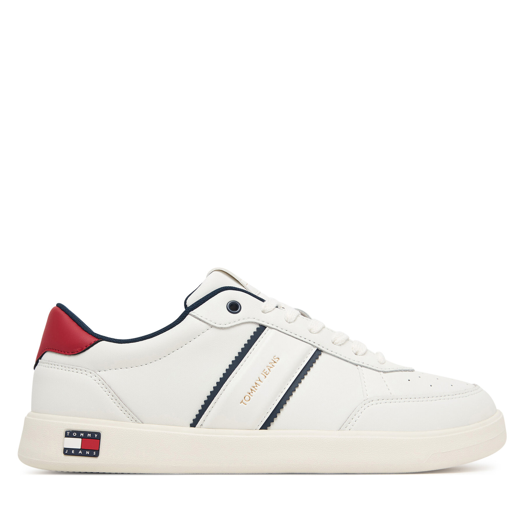 Сникърси Tommy Jeans Lightweight Flag Leather Court EM0EM01758 Бял