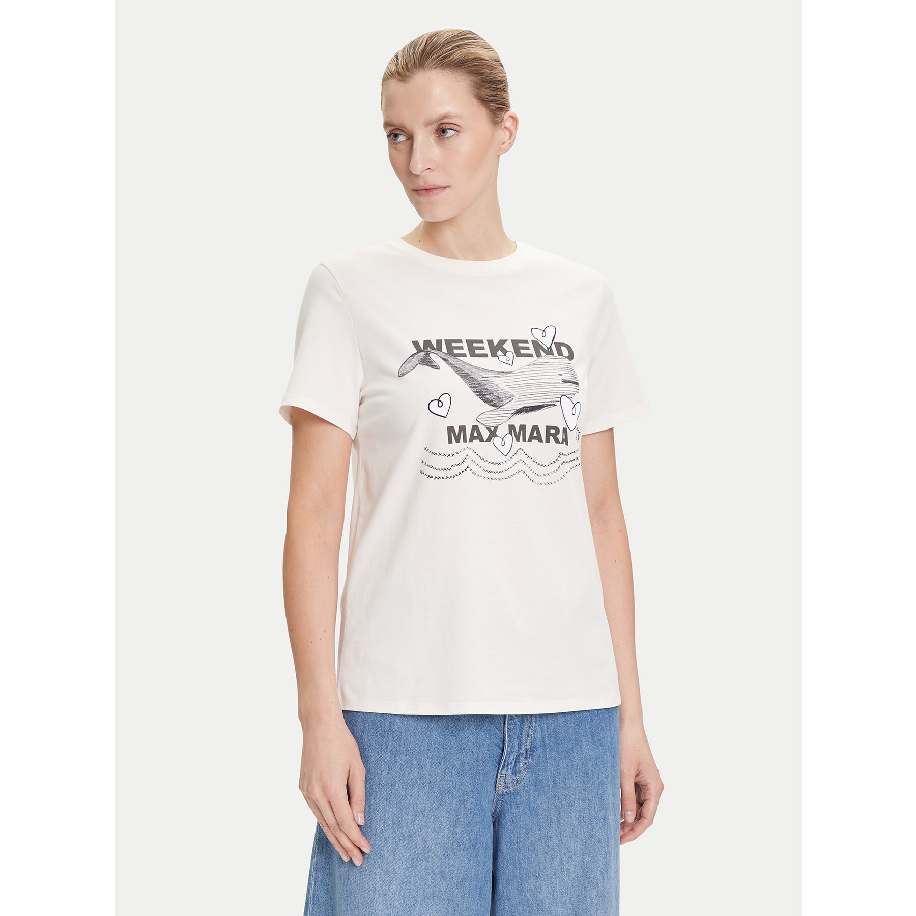 Weekend Max Mara T-Shirt Guglia 2525976031 Εκρού Regular Fit