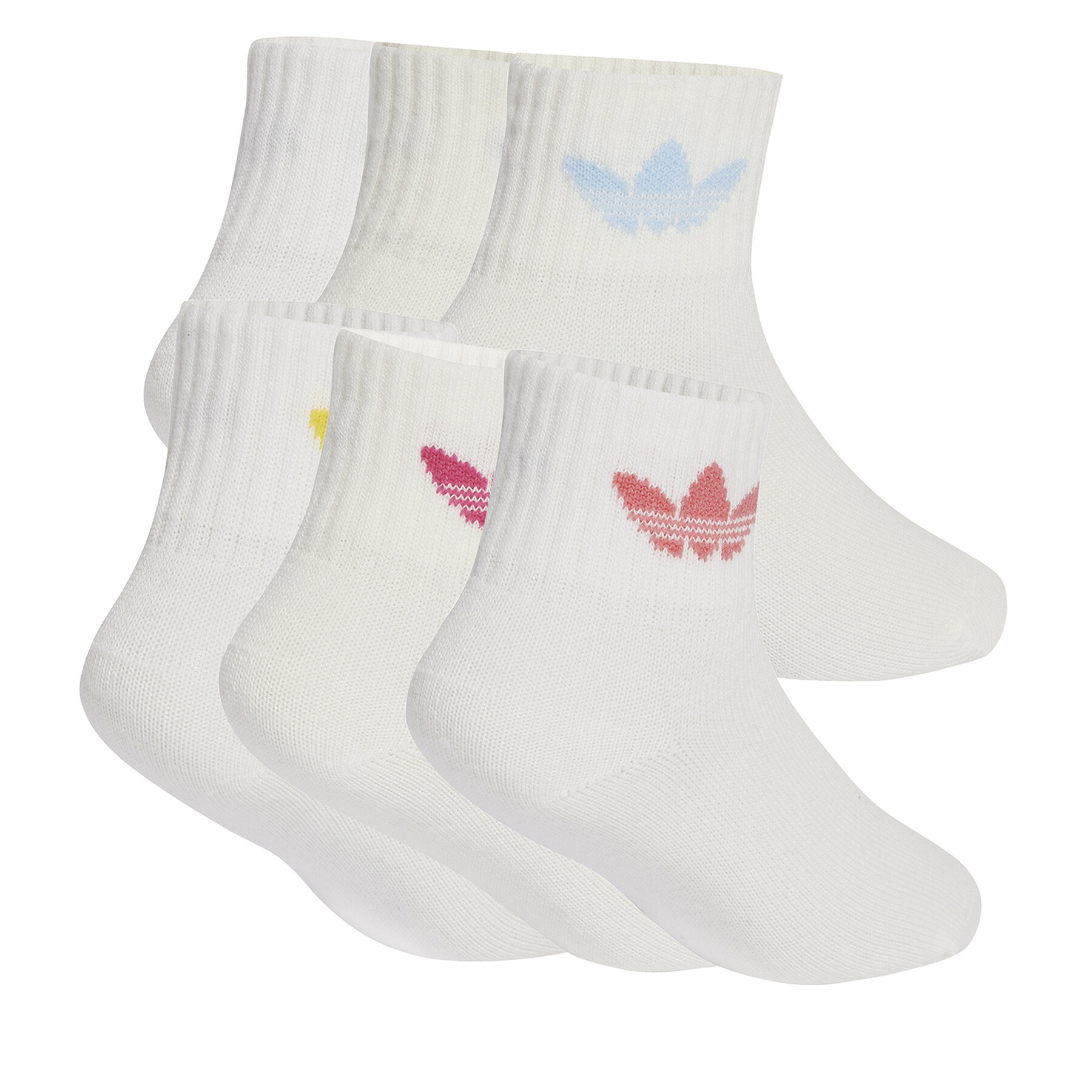 Súprava 6 párov vysokých detských ponožiek adidas Kids Sock 6Pp JC8541 Biela