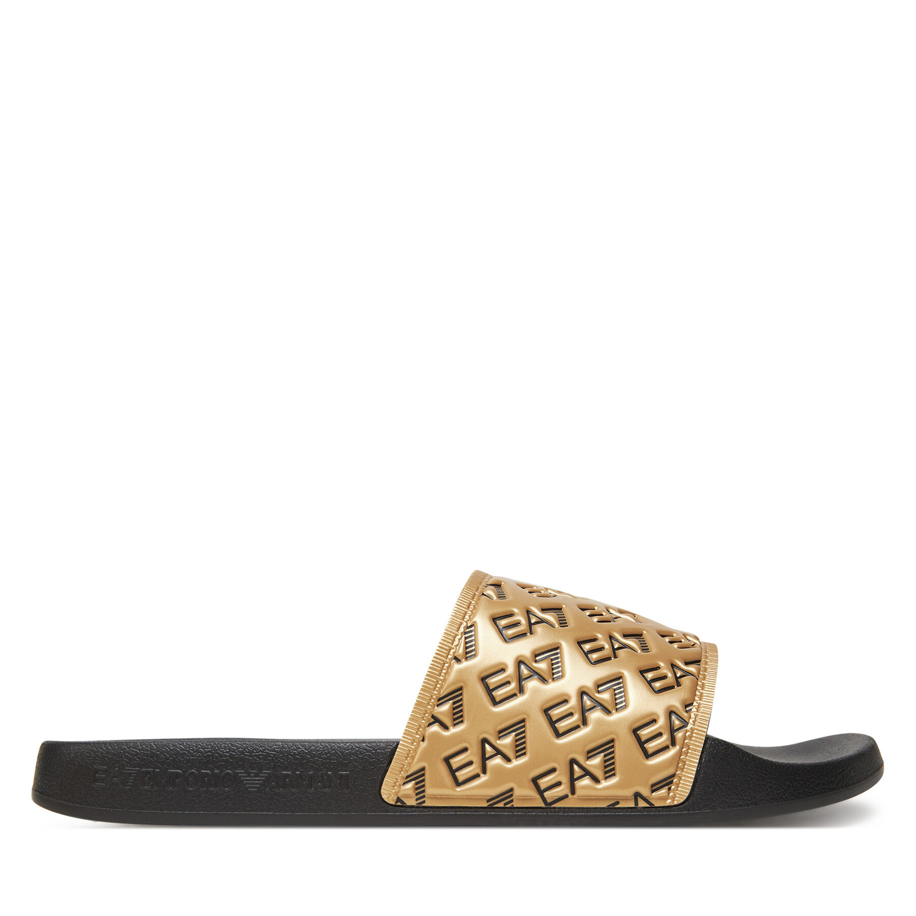 Męskie Klapki EA7 Emporio Armani, Rozmiar 44 Złoty 7X000109 AF15125 PC001