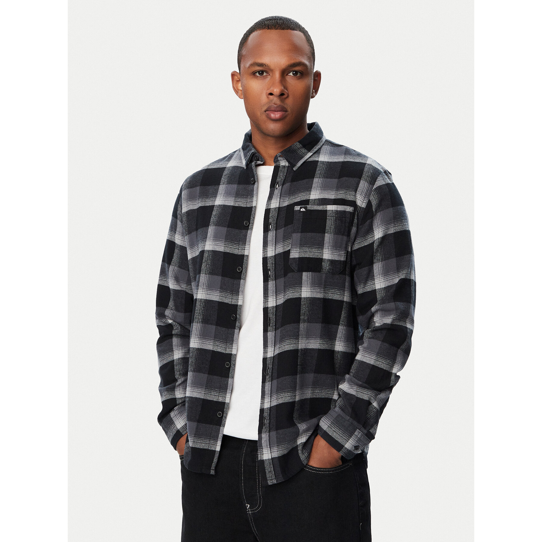Quiksilver Hemd Motherfly Plaid EQYWT04712 Schwarz Regular Fit