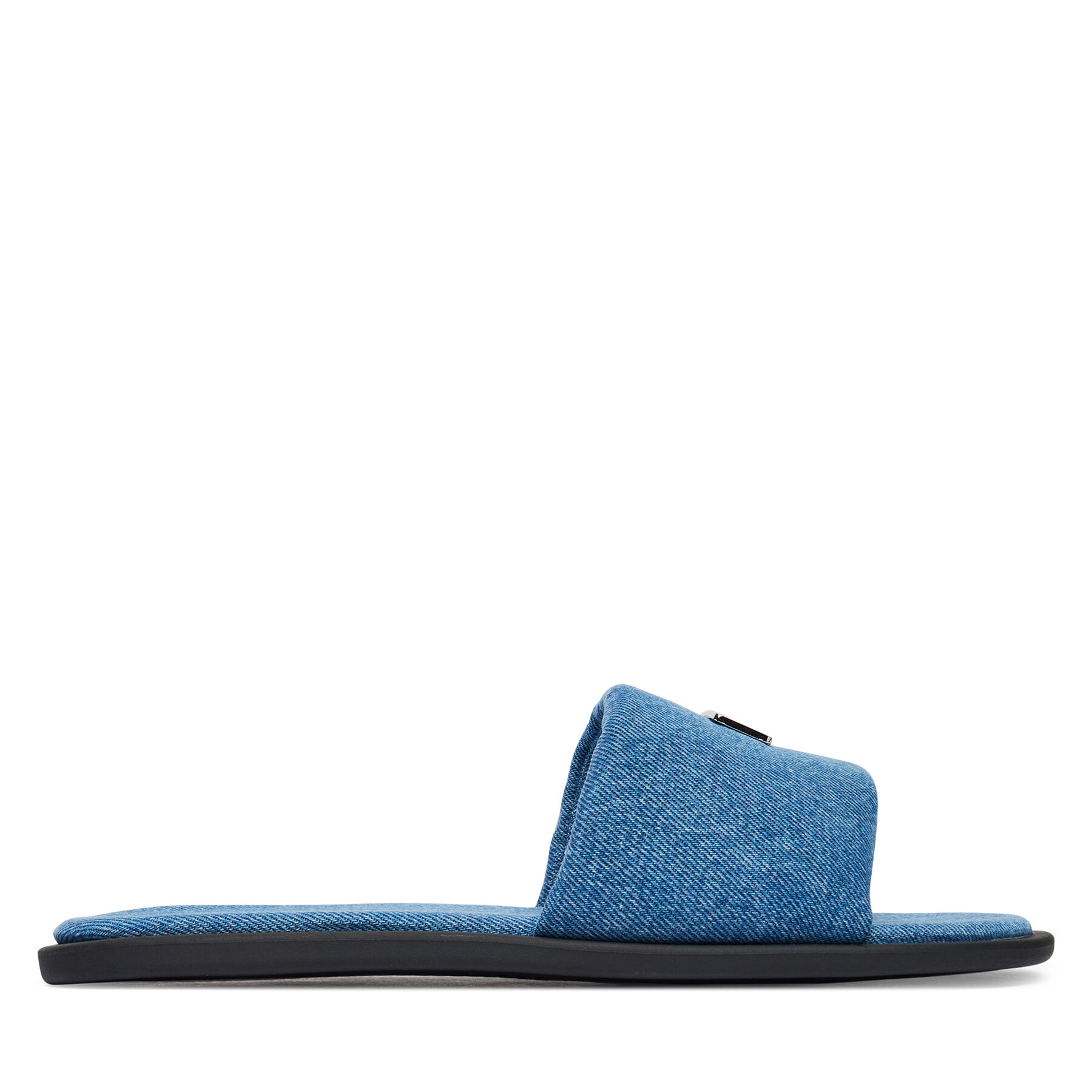 Şlapi Tommy Jeans Tjw Padded Denim Casual Slide EN0EN03020 Albastru