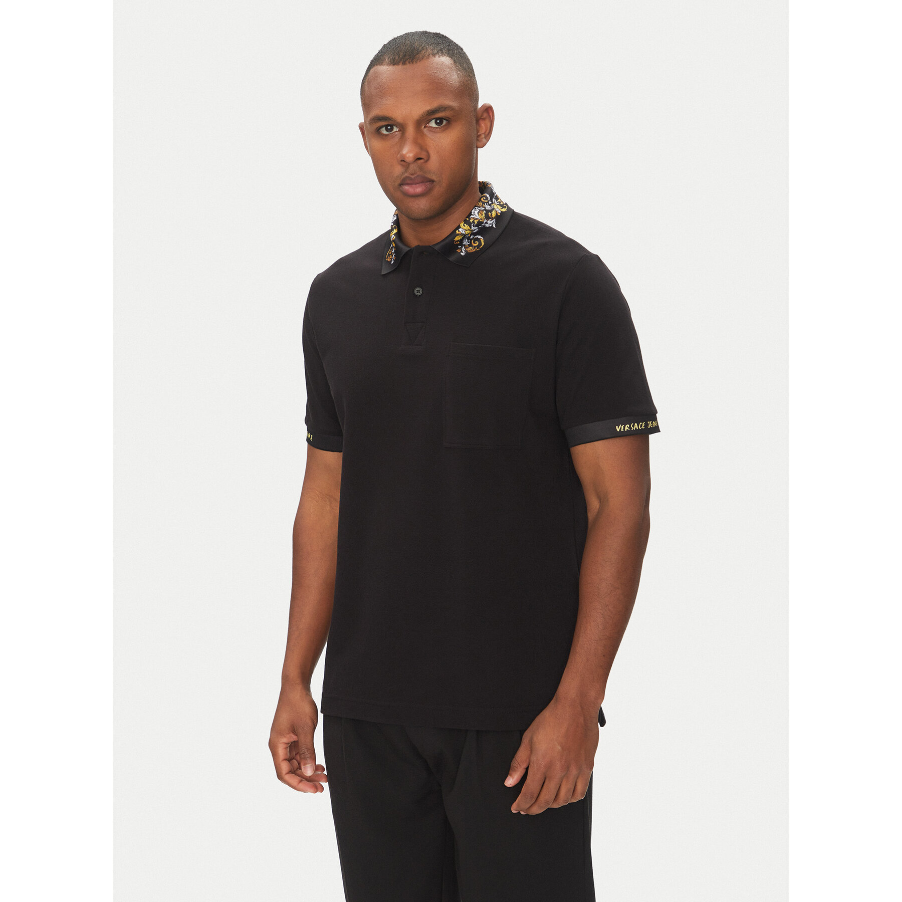 Versace Jeans Couture Pólóing 78GAGT04 Fekete Regular Fit