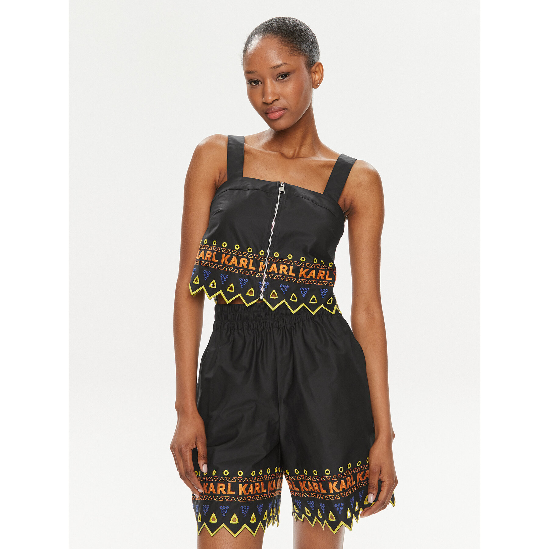 KARL LAGERFELD Τοπ 241W1611 Μαύρο Slim Fit