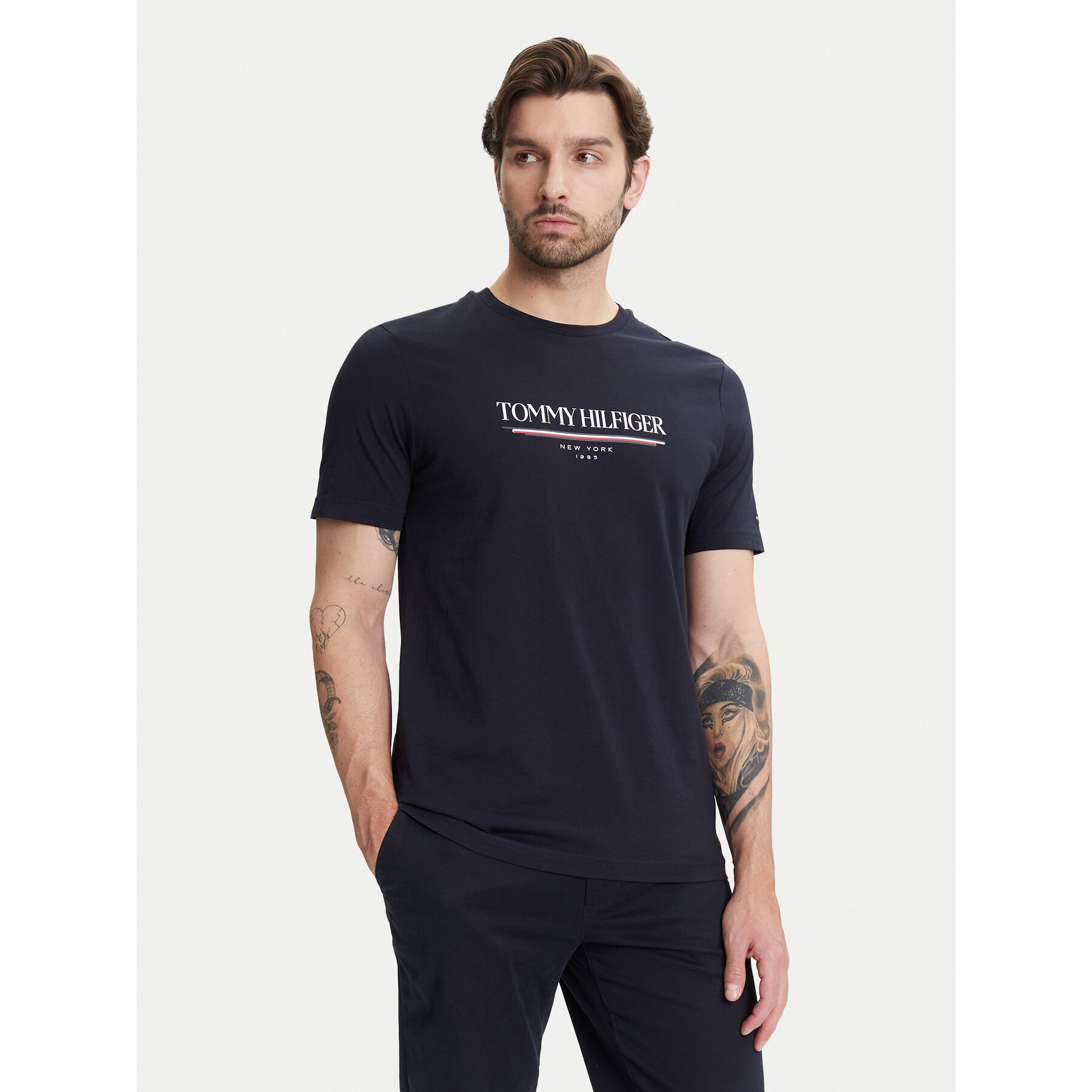 Tommy Hilfiger Póló Brand Love MW0MW40324 Sötétkék Regular Fit